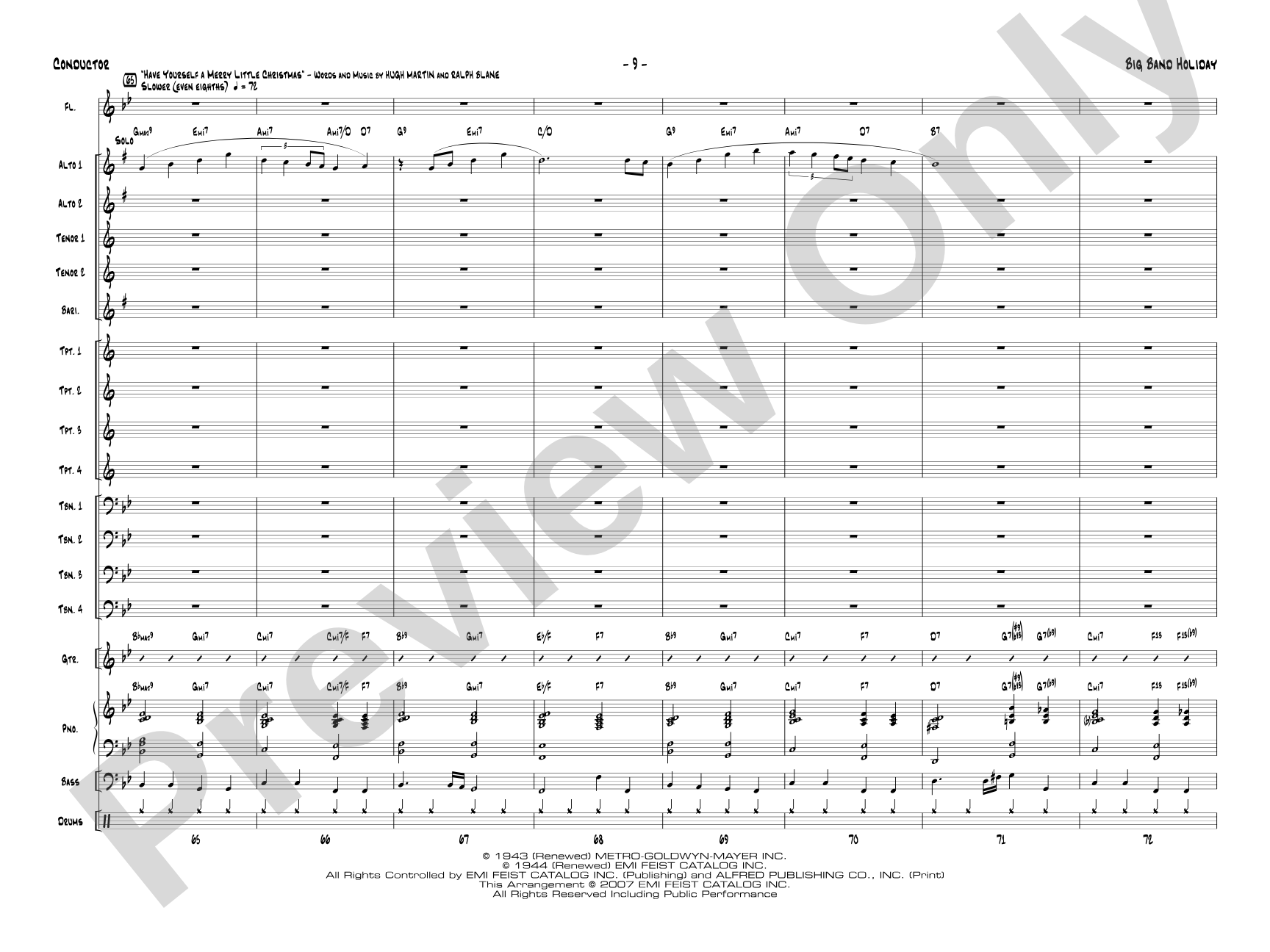 Big Band Holiday: Jazz Ensemble Conductor Score & Parts