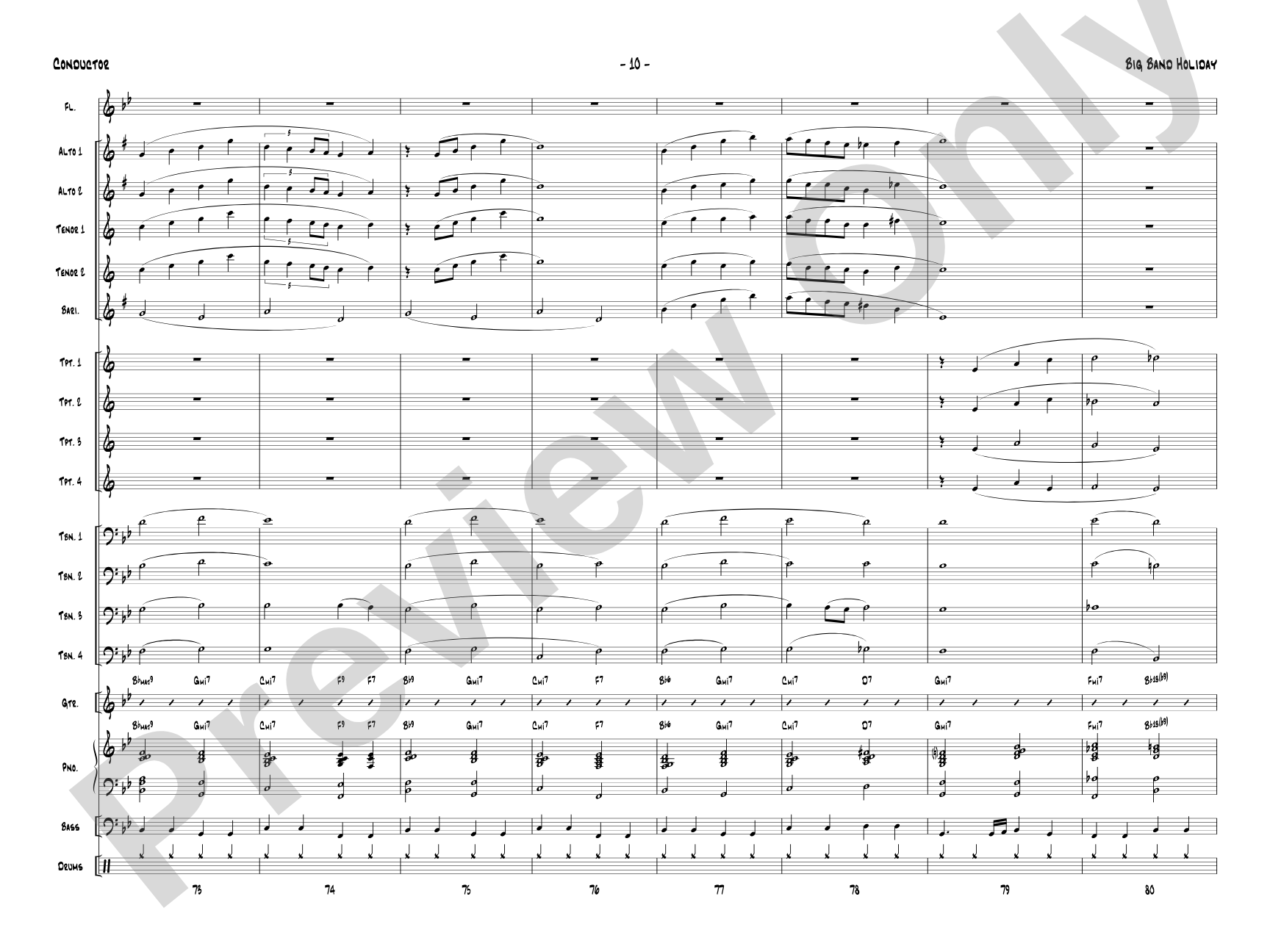 Big Band Holiday: Jazz Ensemble Conductor Score & Parts