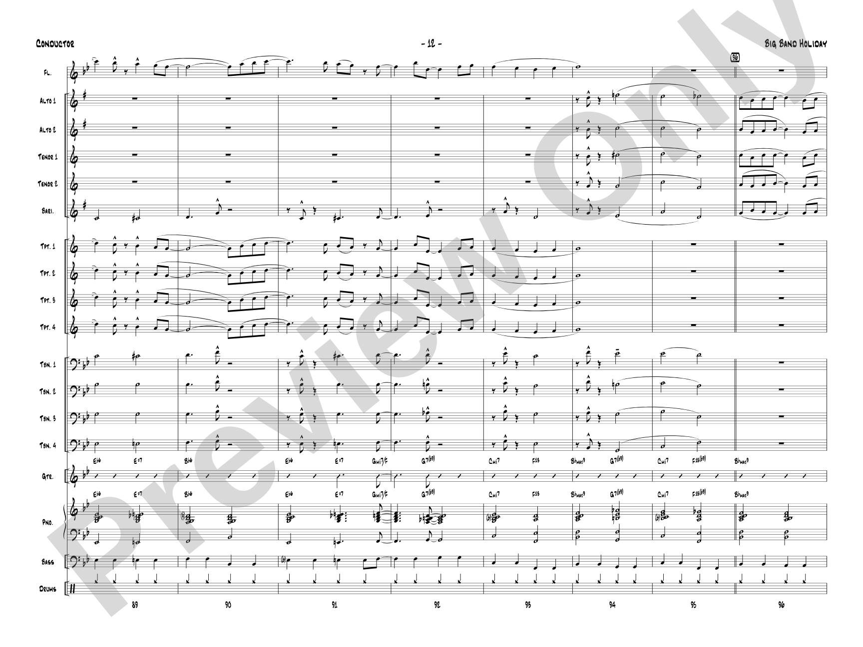Big Band Holiday: Jazz Ensemble Conductor Score & Parts