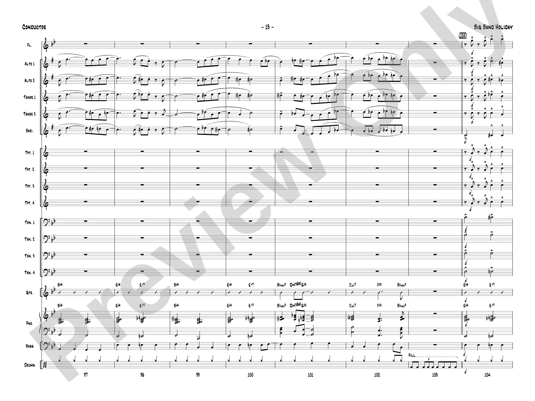 Big Band Holiday: Jazz Ensemble Conductor Score & Parts