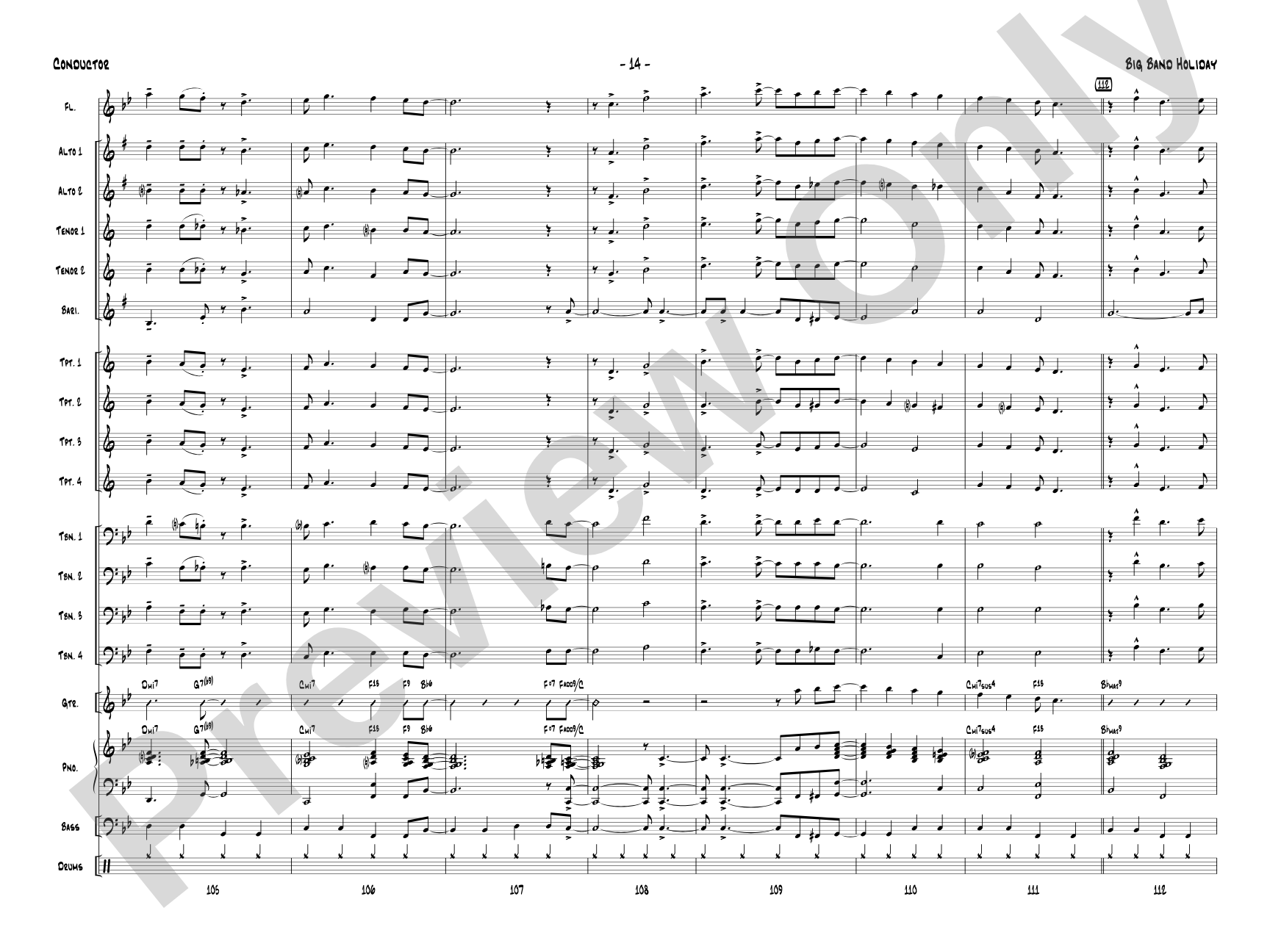 Big Band Holiday: Jazz Ensemble Conductor Score & Parts