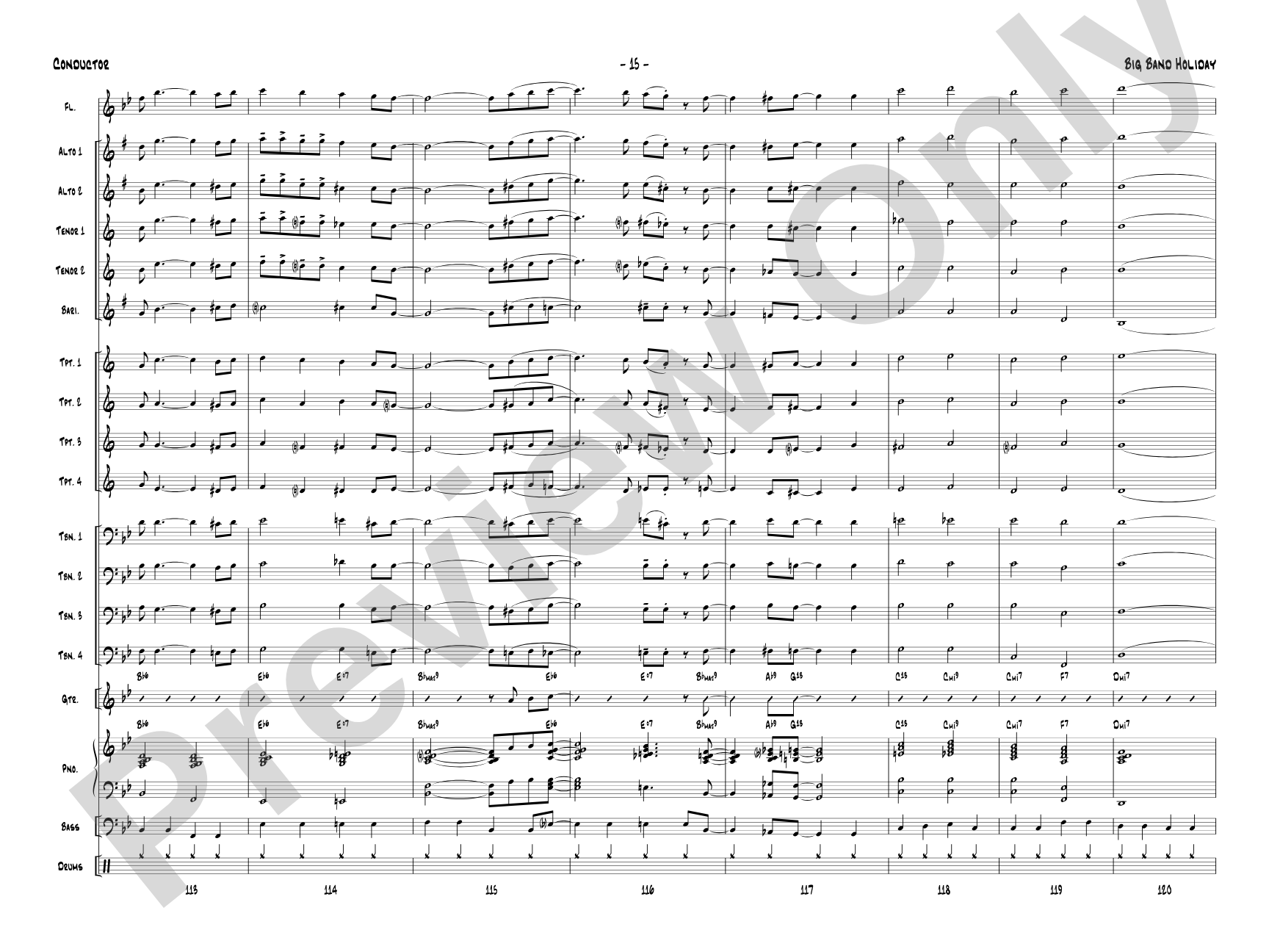 Big Band Holiday: Jazz Ensemble Conductor Score & Parts