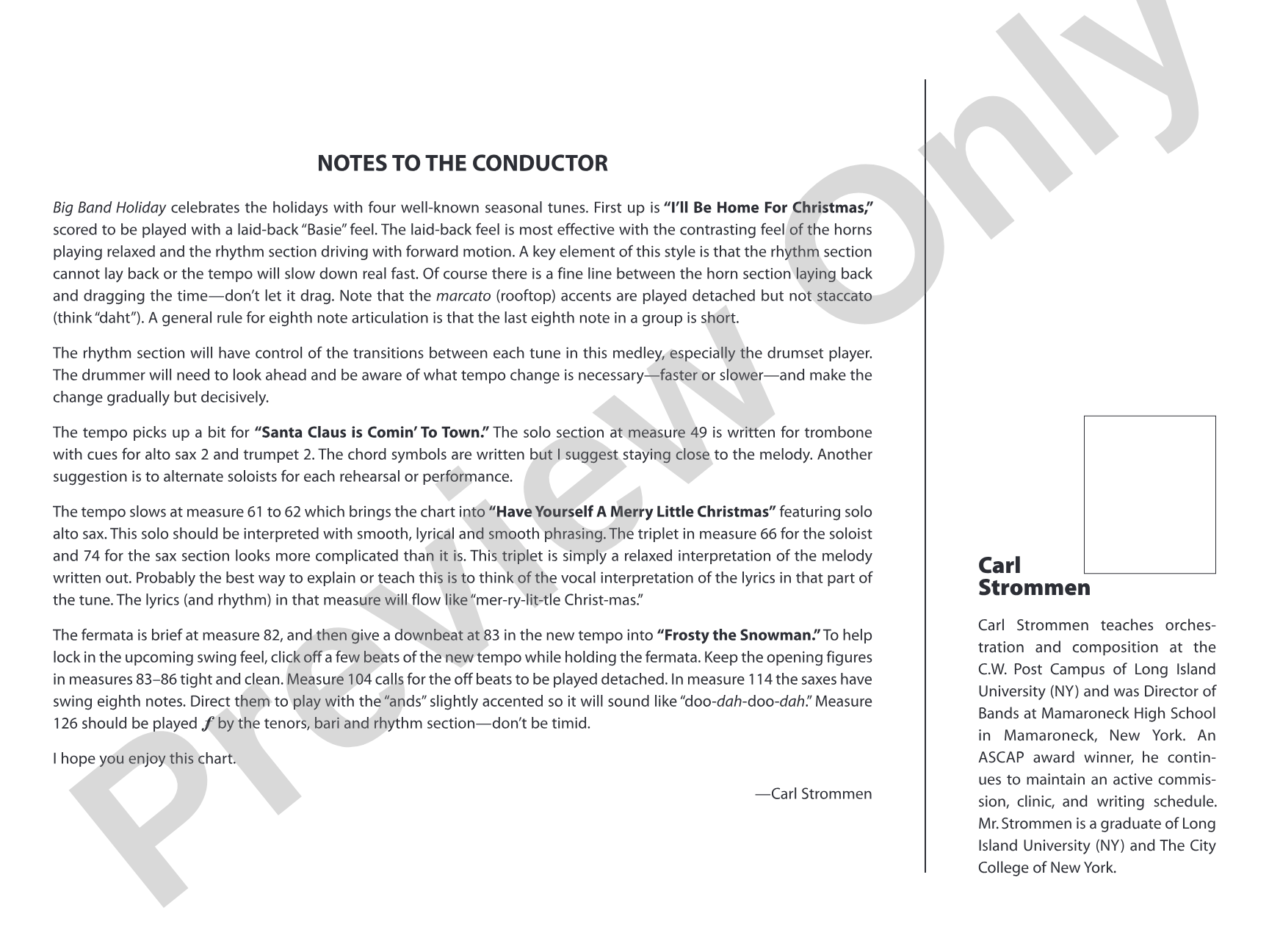 Big Band Holiday: Jazz Ensemble Conductor Score & Parts
