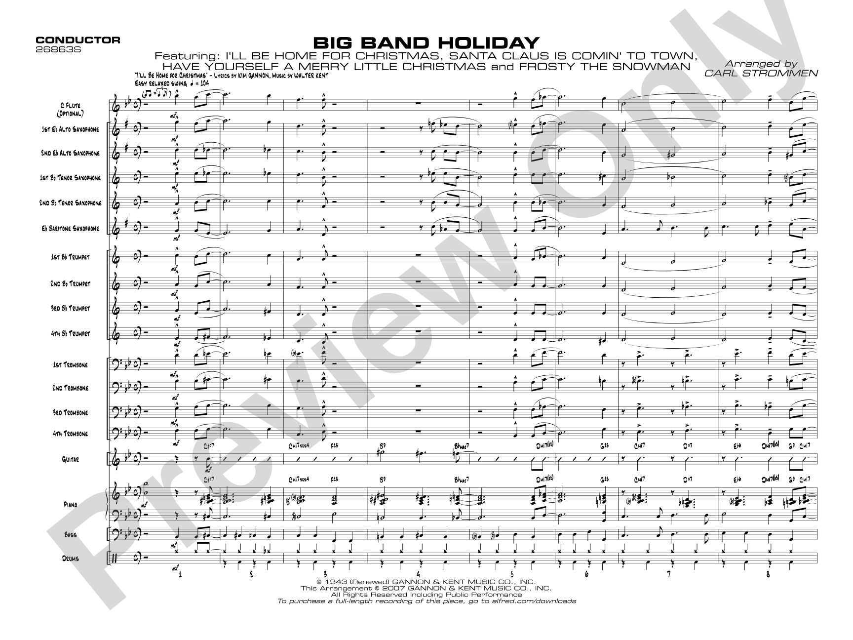 Big Band Holiday: Jazz Ensemble Conductor Score & Parts