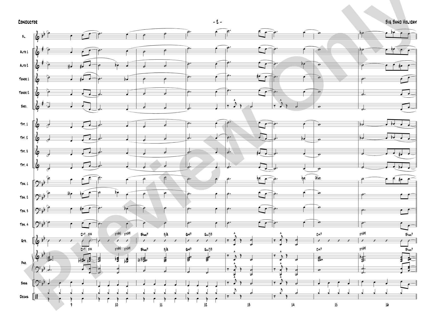 Big Band Holiday: Jazz Ensemble Conductor Score & Parts