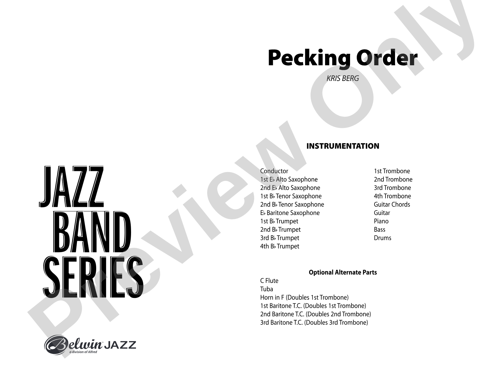 Pecking Order: Jazz Ensemble Conductor Score & Parts