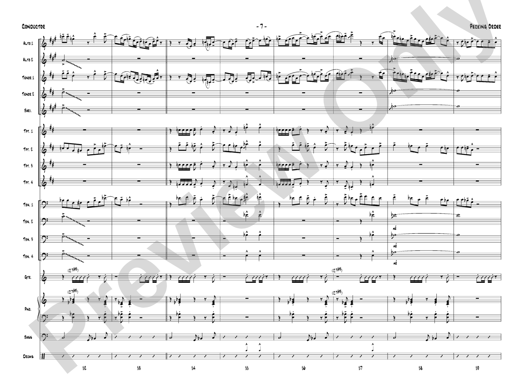 Pecking Order: Jazz Ensemble Conductor Score & Parts