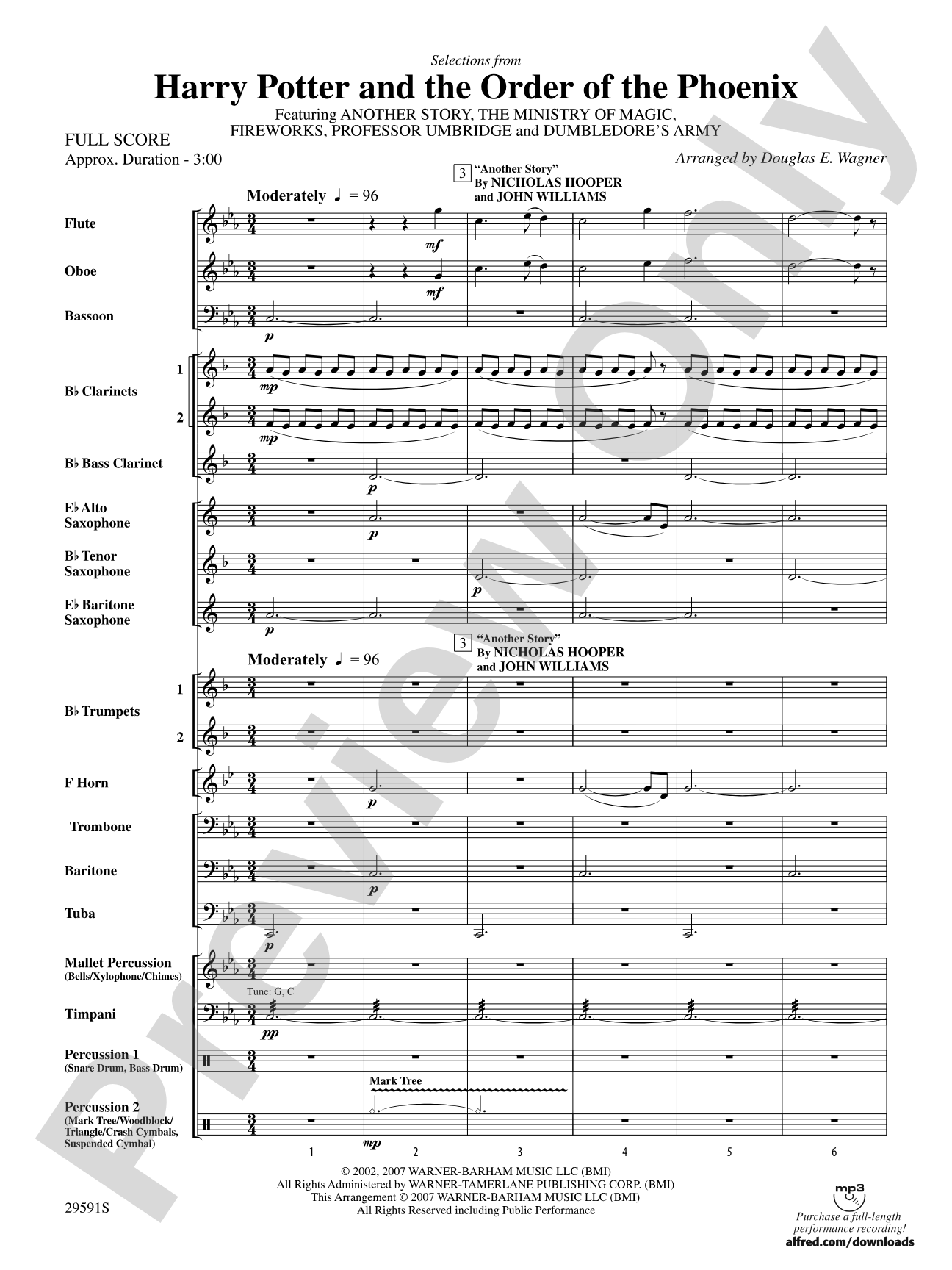 Harry Potter and the Order of the Phoenix, Selections From: Score