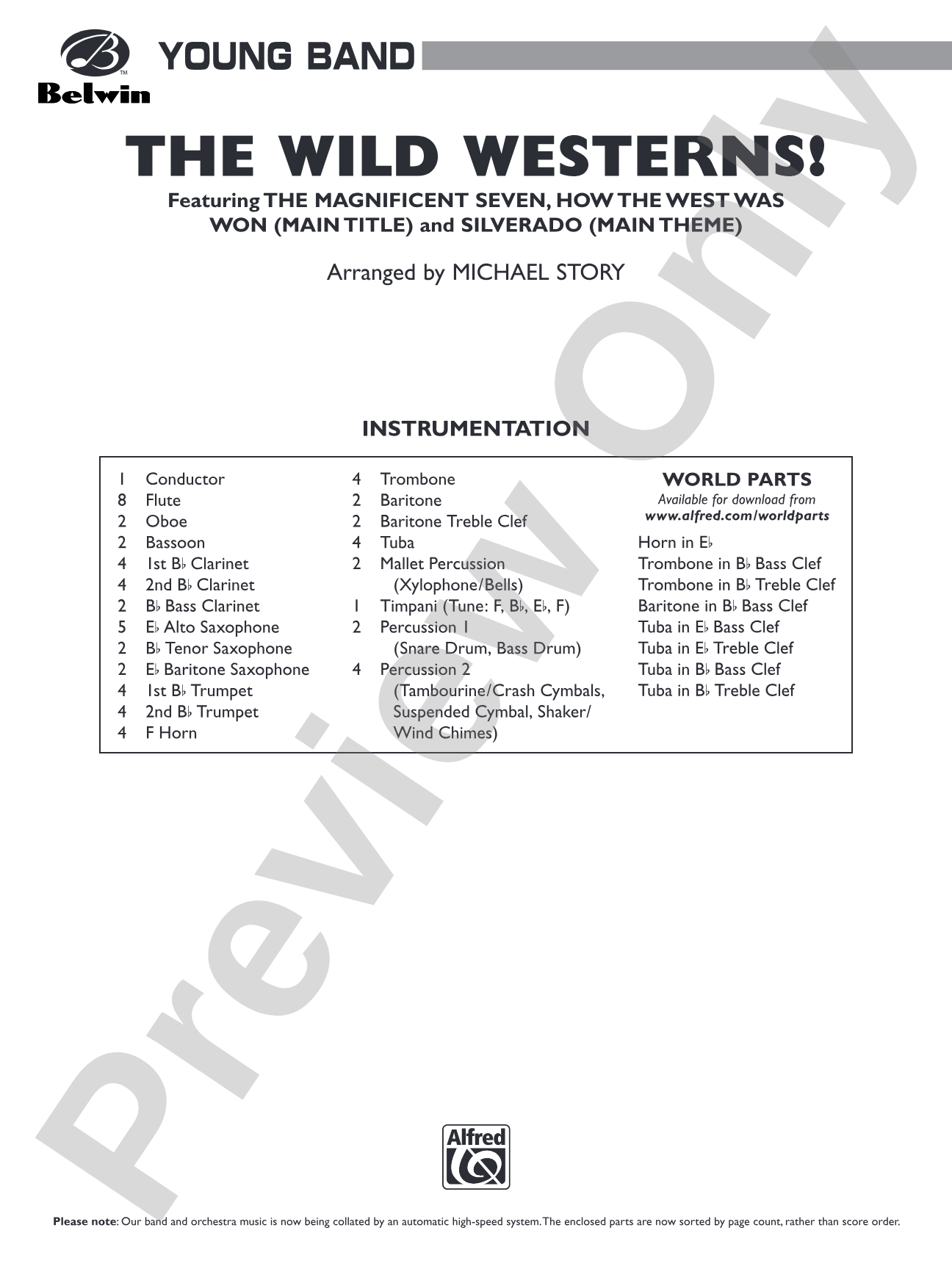 The Wild Westerns!: Concert Band Conductor Score & Parts