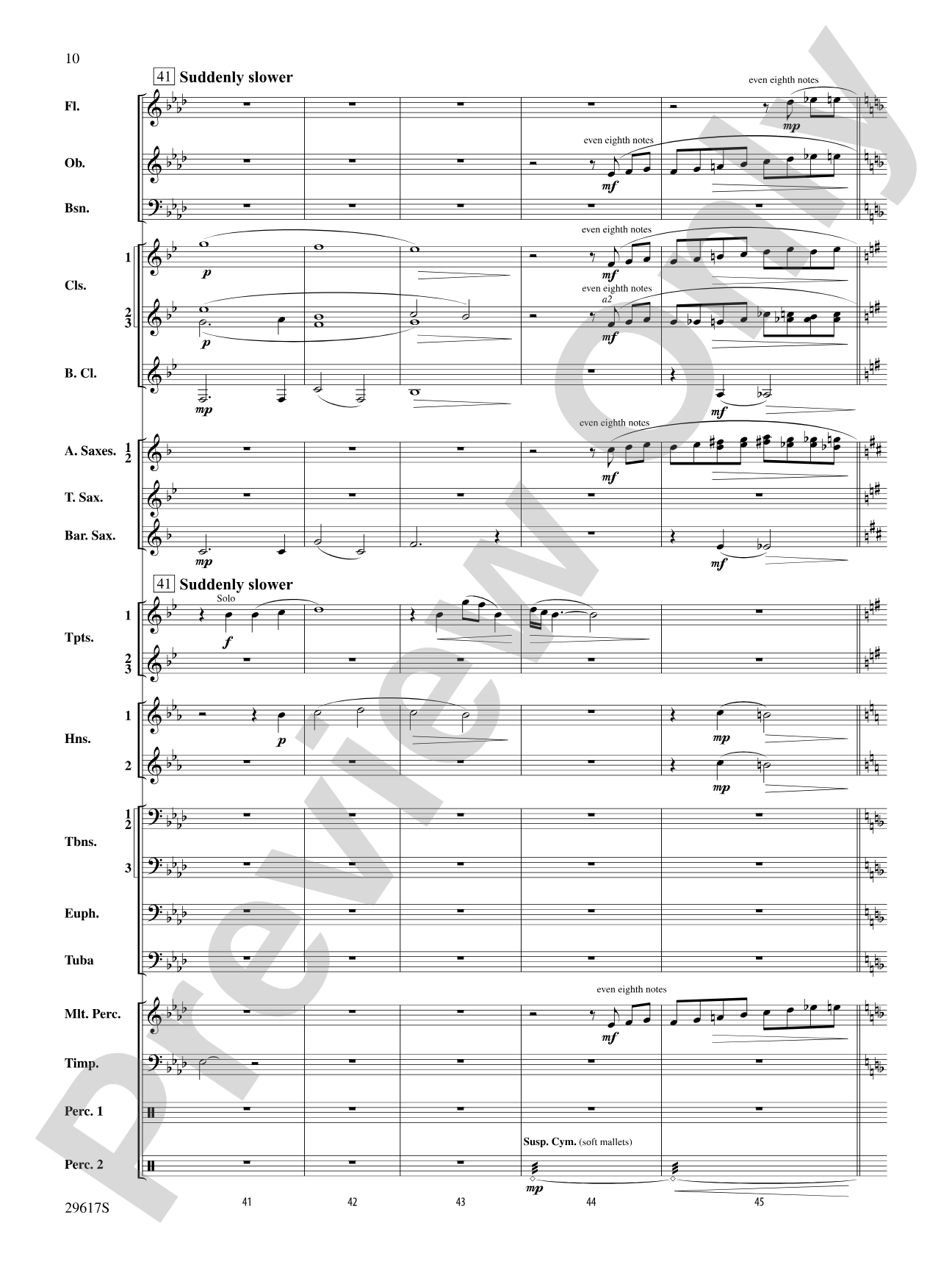 Rain: Concert Band Conductor Score & Parts