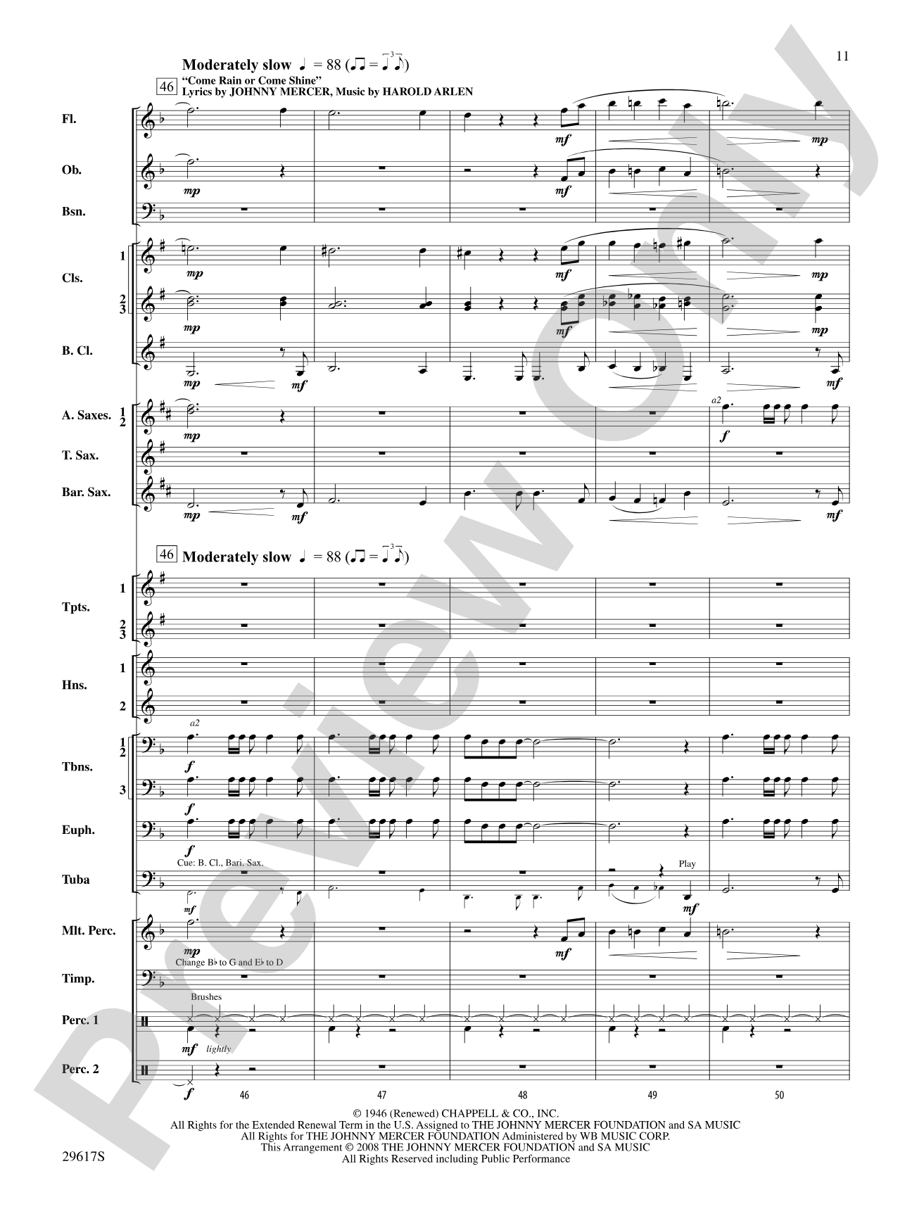 Rain: Concert Band Conductor Score & Parts