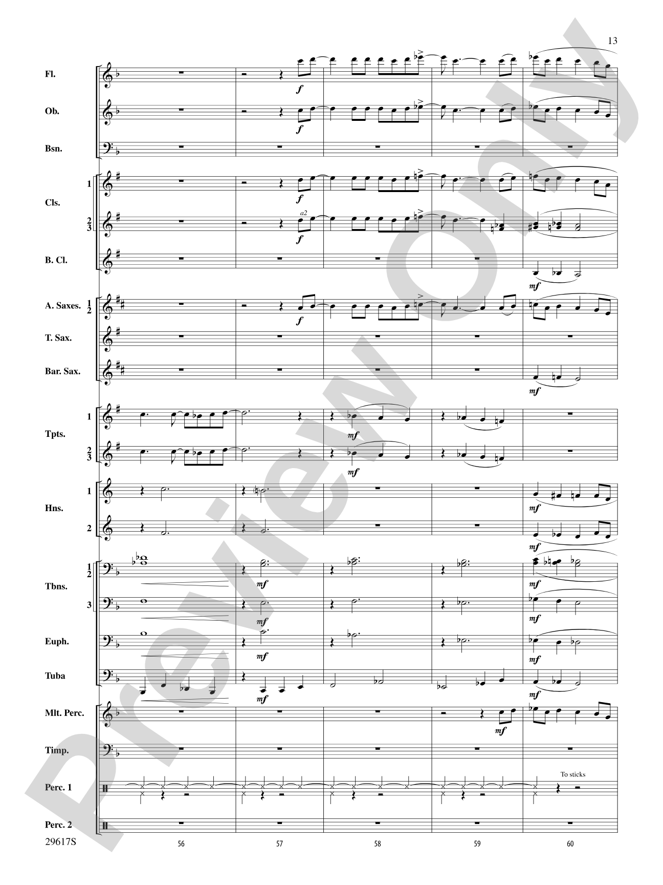 Rain: Concert Band Conductor Score & Parts
