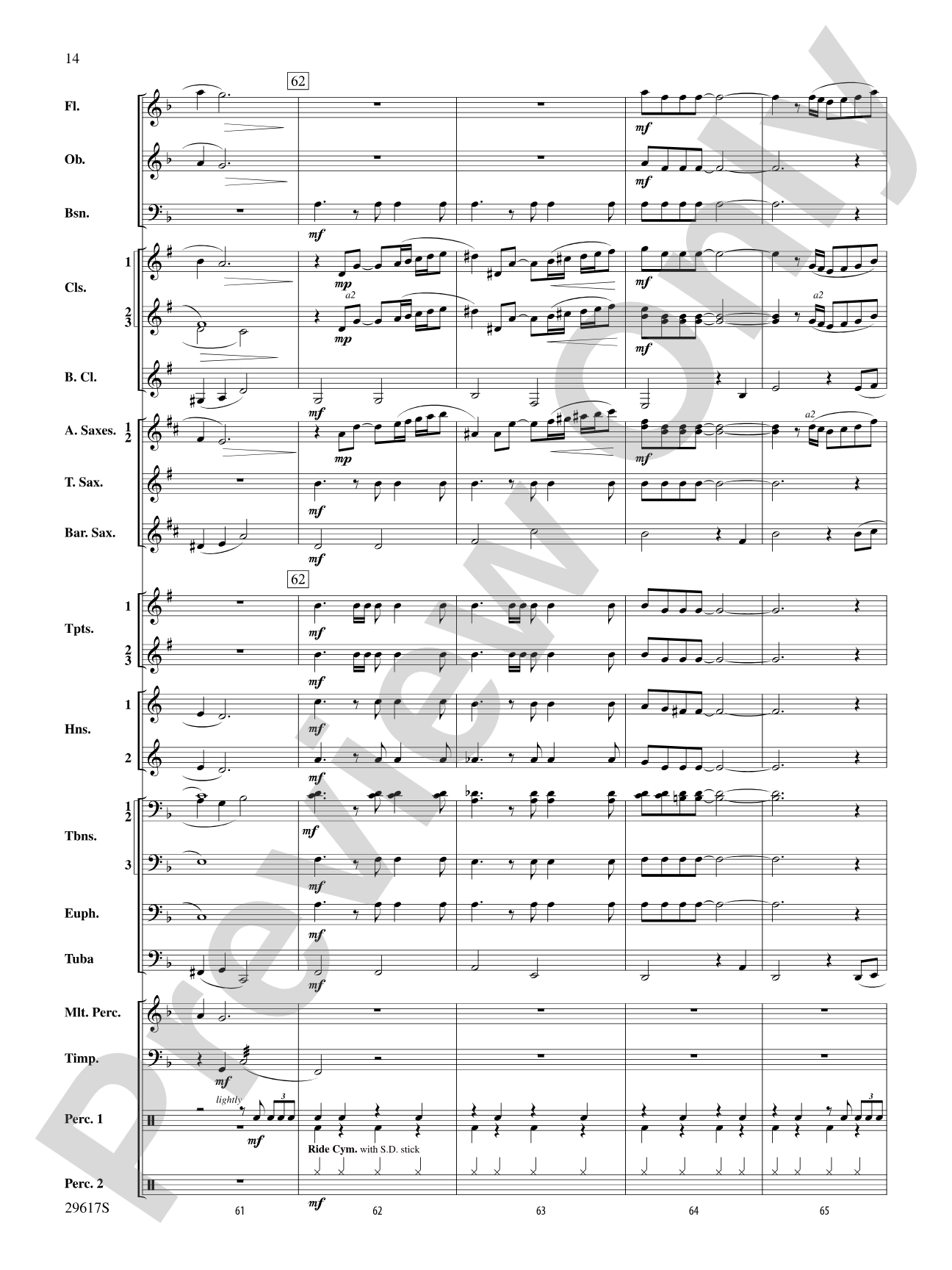 Rain: Concert Band Conductor Score & Parts