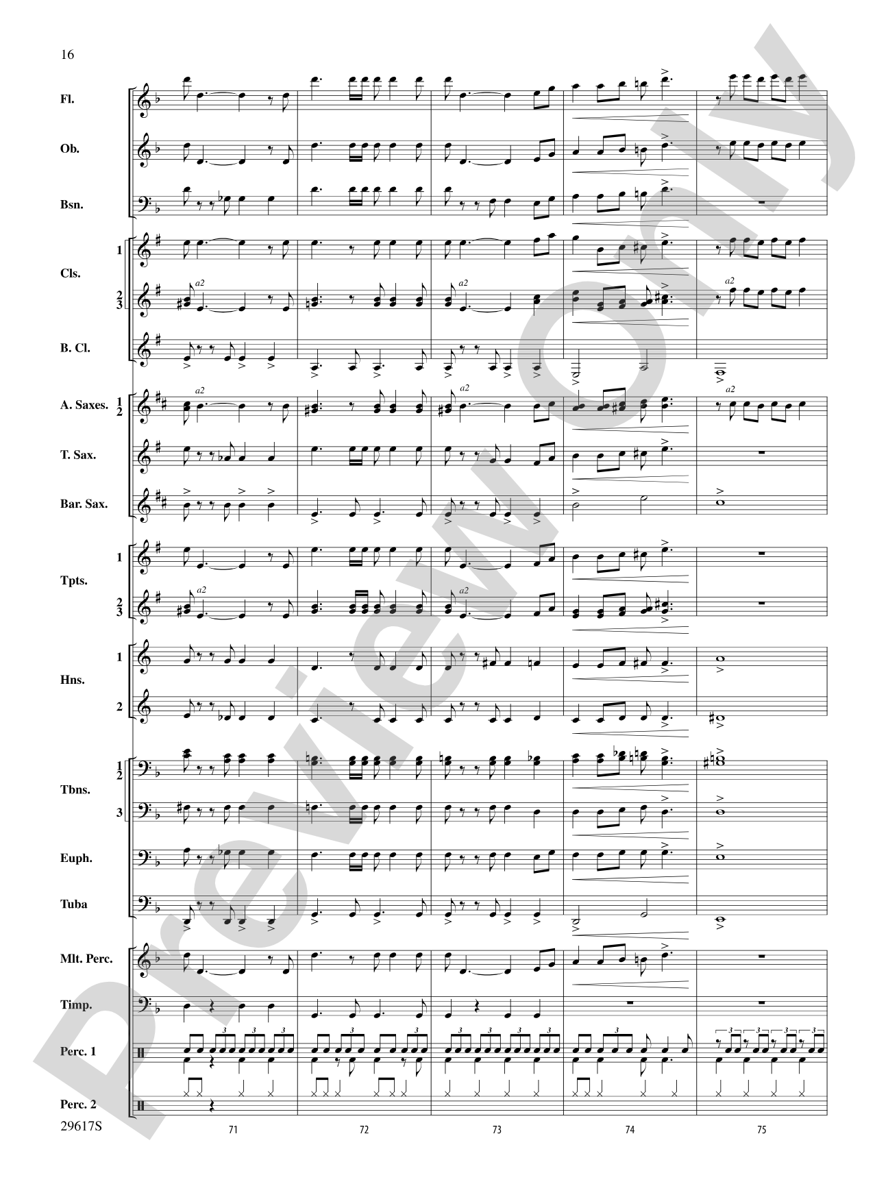 Rain: Concert Band Conductor Score & Parts