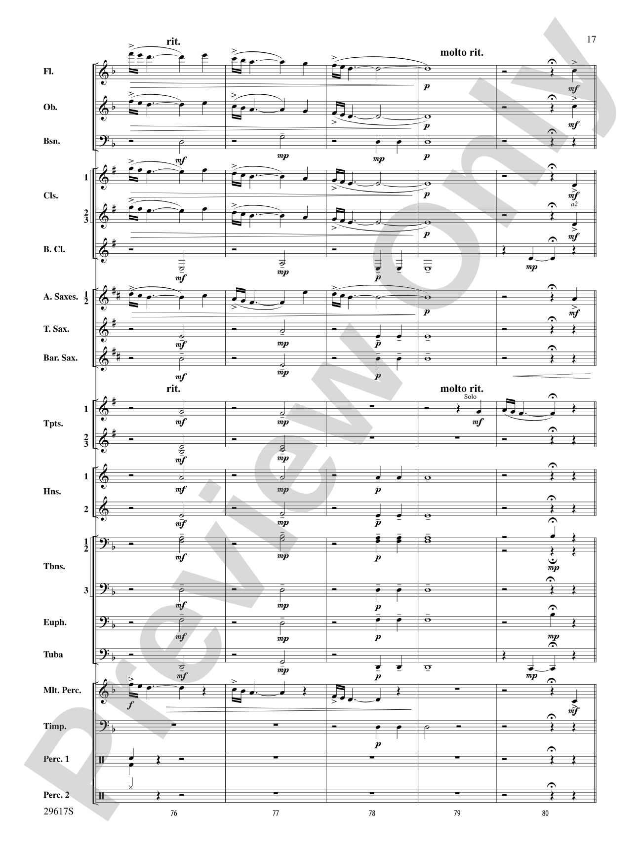 Rain: Concert Band Conductor Score & Parts
