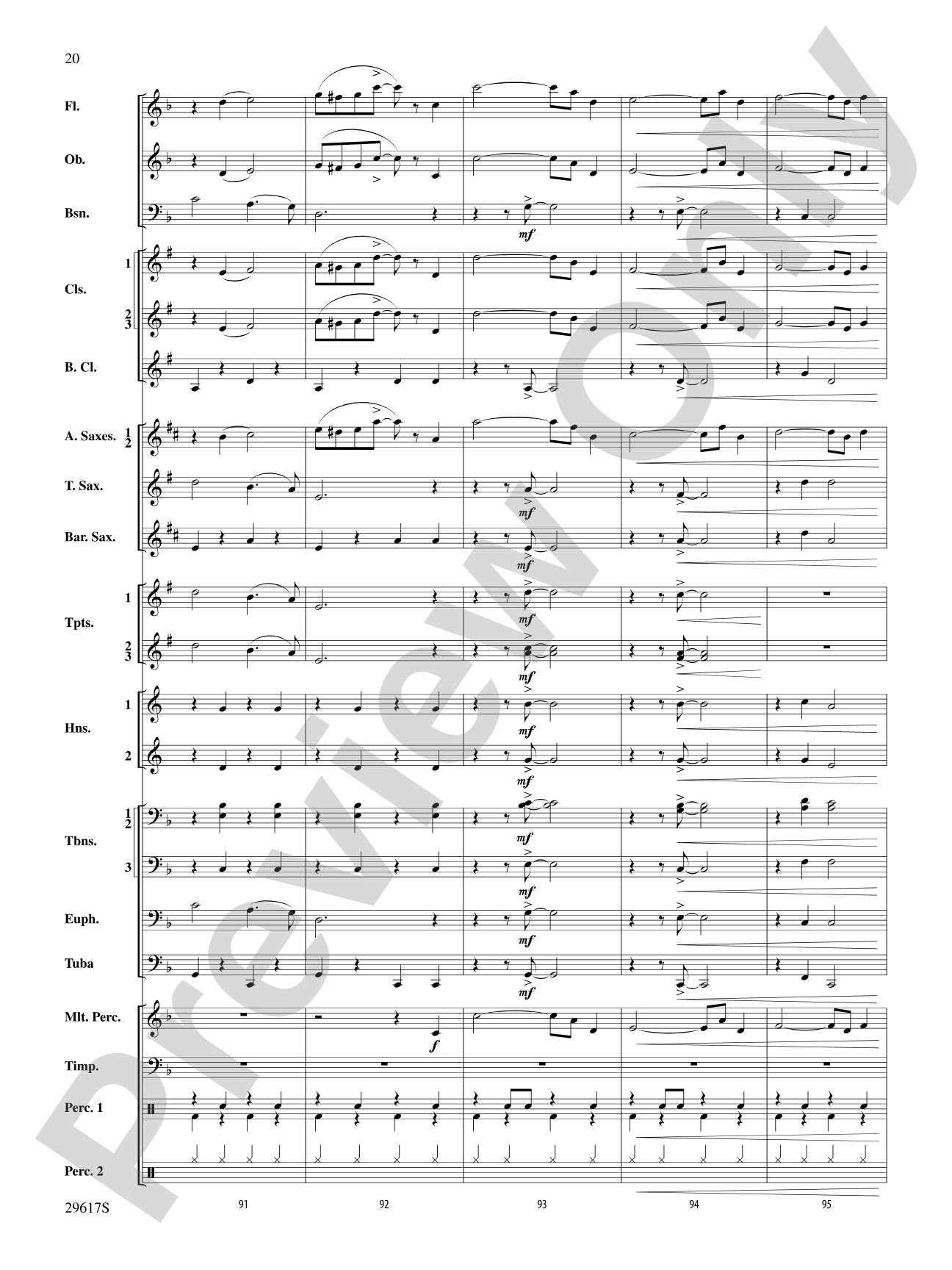 Rain: Concert Band Conductor Score & Parts