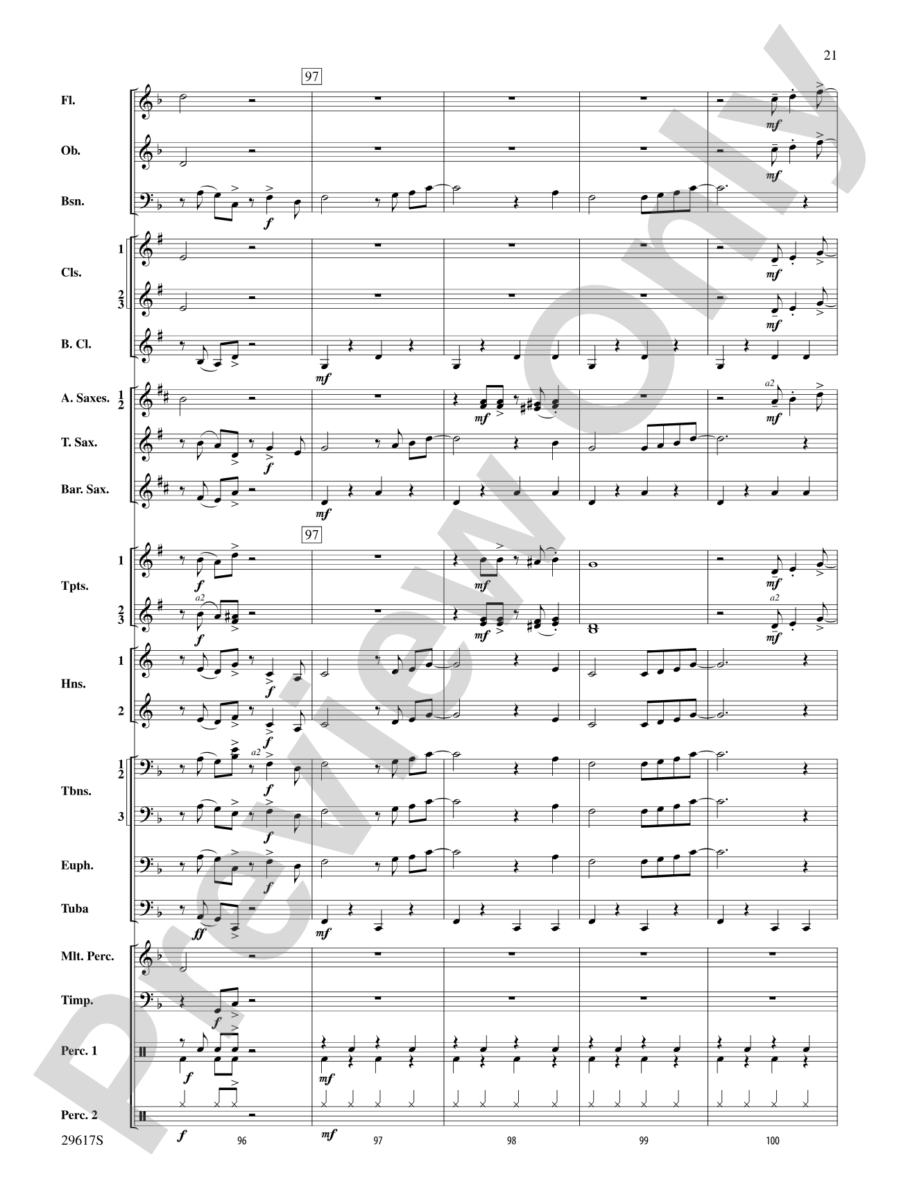 Rain: Concert Band Conductor Score & Parts