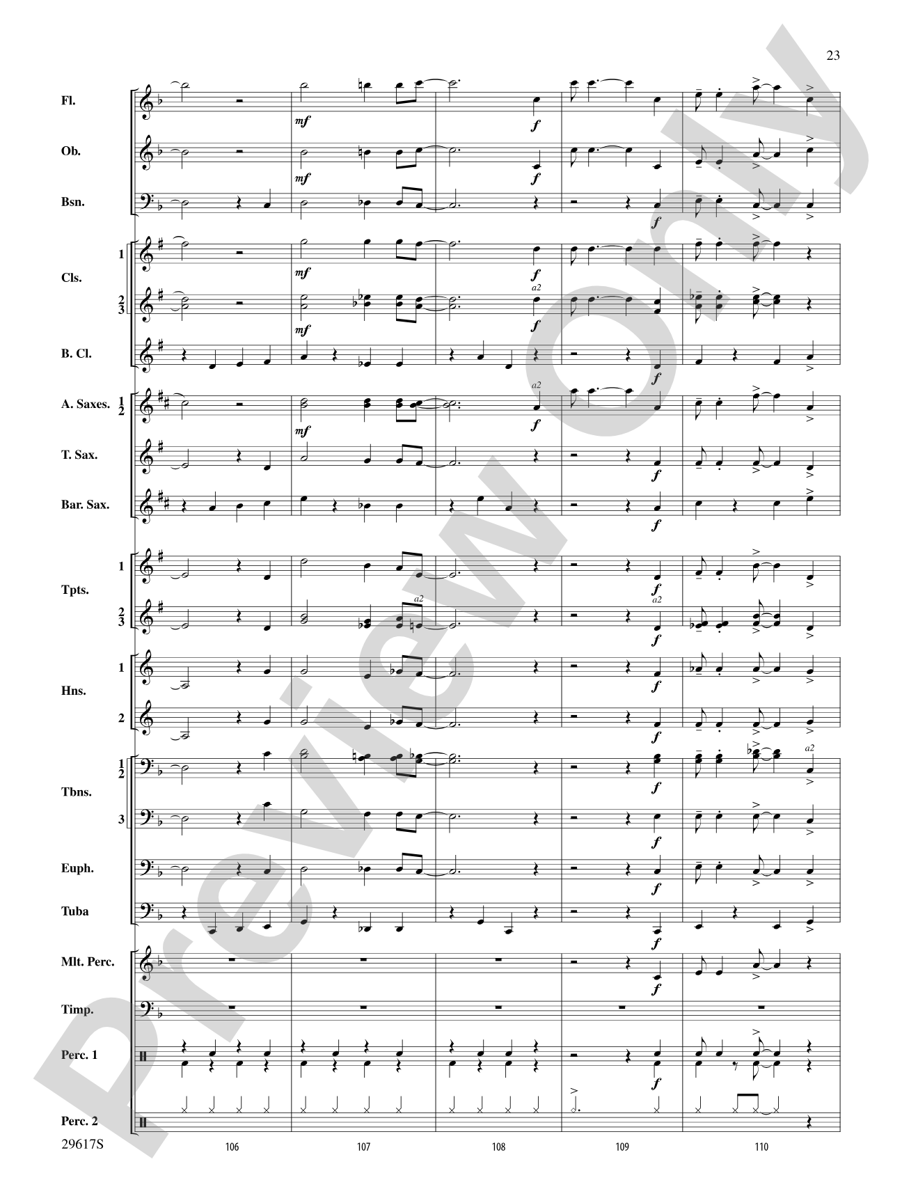 Rain: Concert Band Conductor Score & Parts