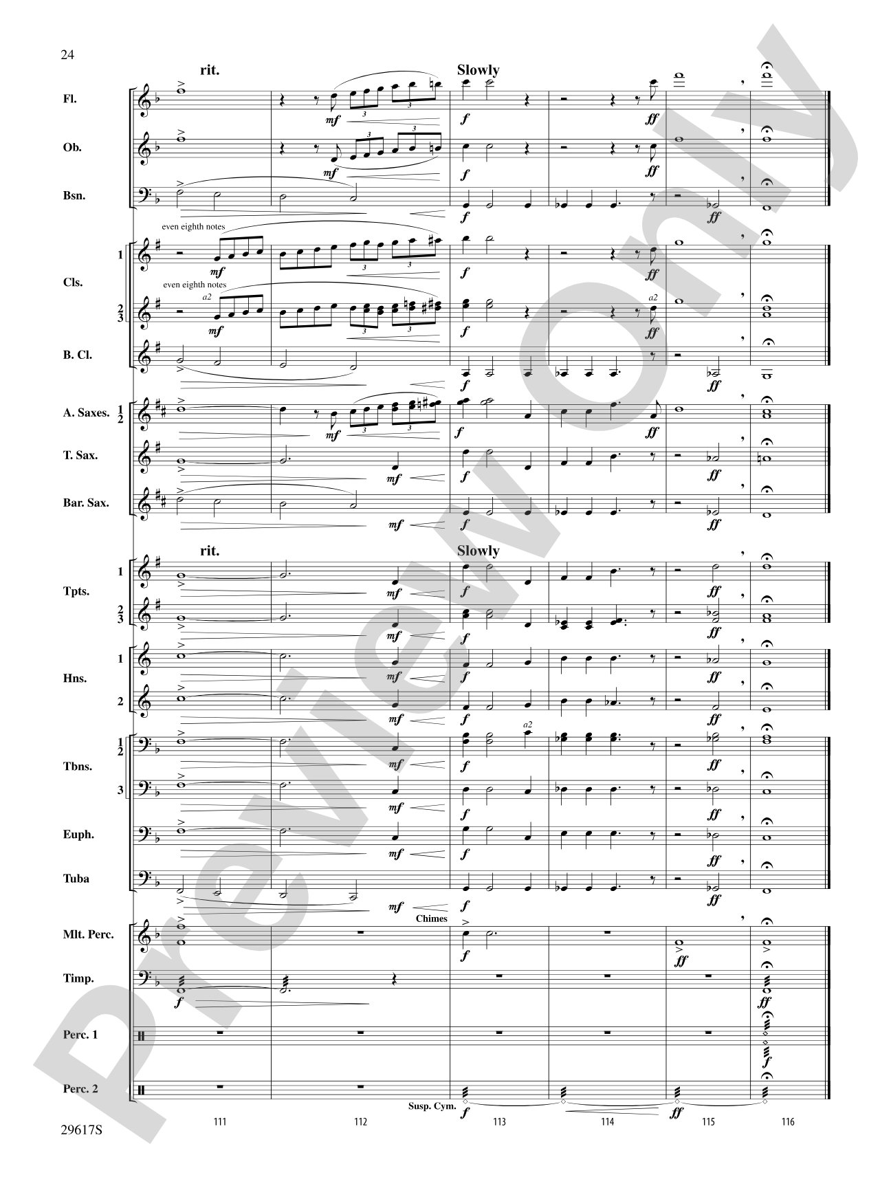 Rain: Concert Band Conductor Score & Parts