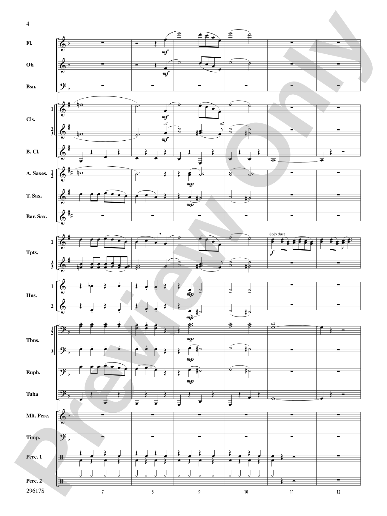 Rain: Concert Band Conductor Score & Parts