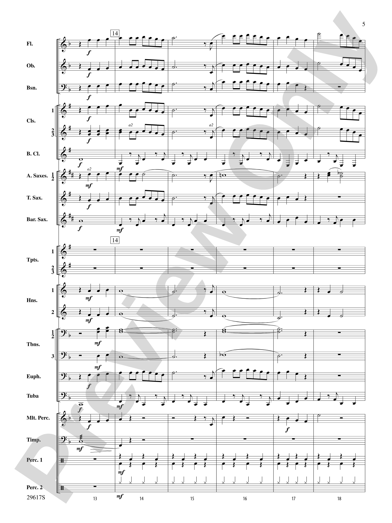 Rain: Concert Band Conductor Score & Parts