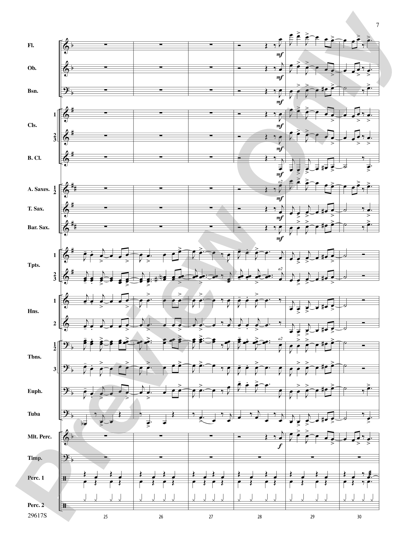 Rain: Concert Band Conductor Score & Parts