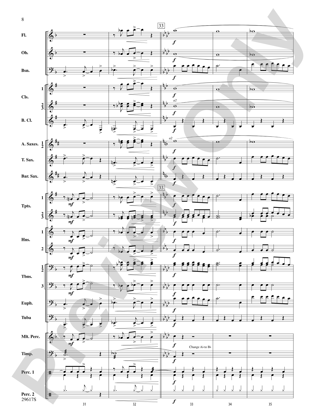 Rain: Concert Band Conductor Score & Parts