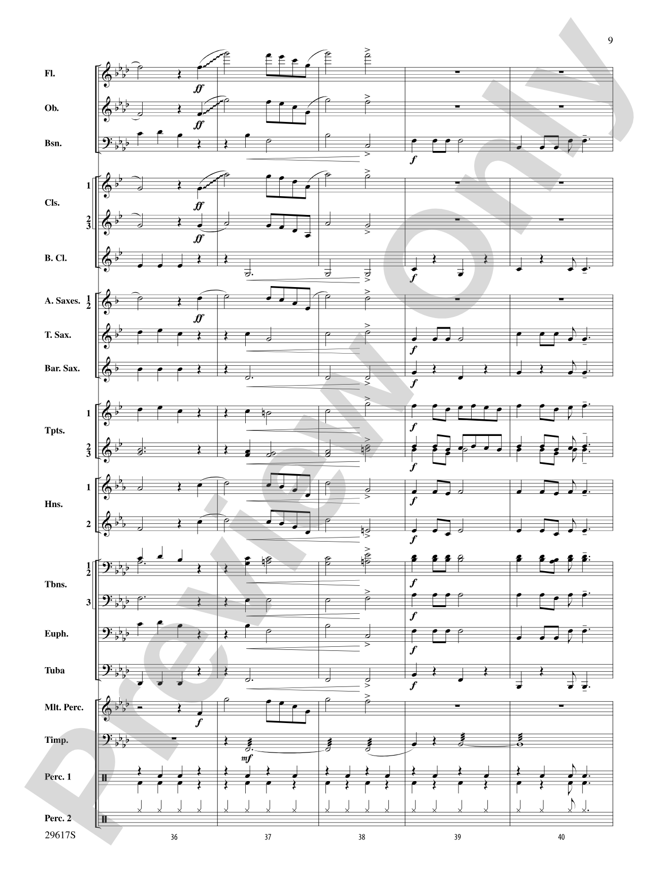 Rain: Concert Band Conductor Score & Parts