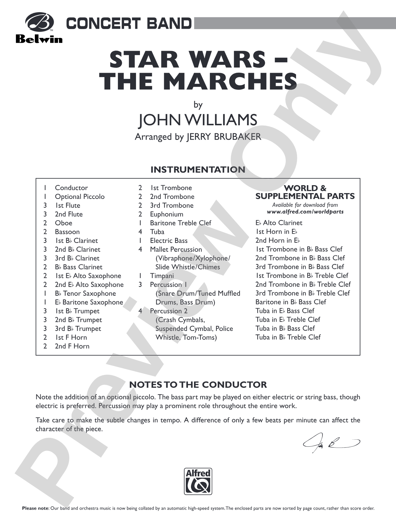 Star Wars: The Marches: Concert Band Conductor Score & Parts