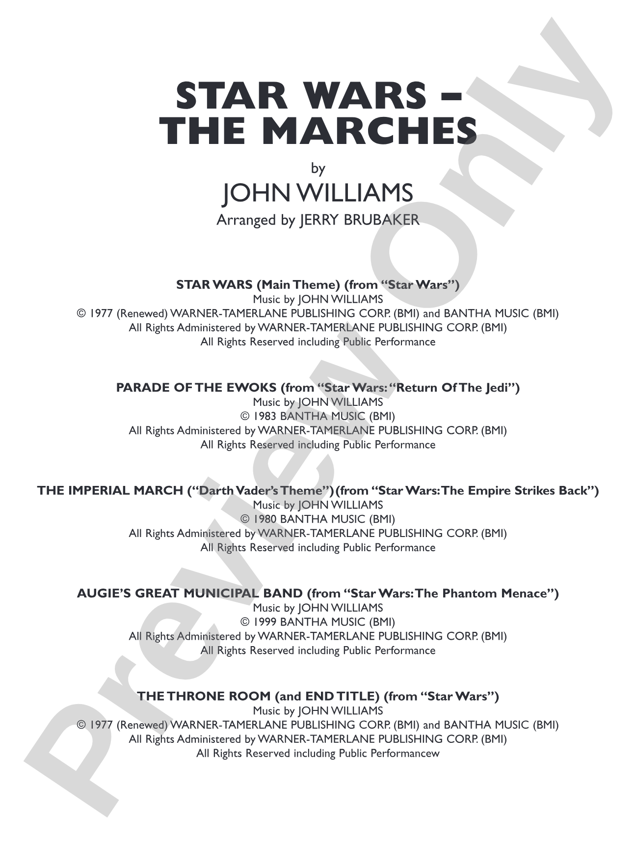 Star Wars: The Marches: Concert Band Conductor Score & Parts