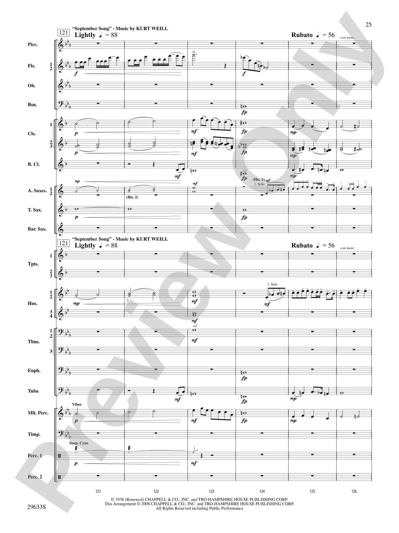 A Tribute to Kurt Weill: Concert Band Conductor Score & Parts