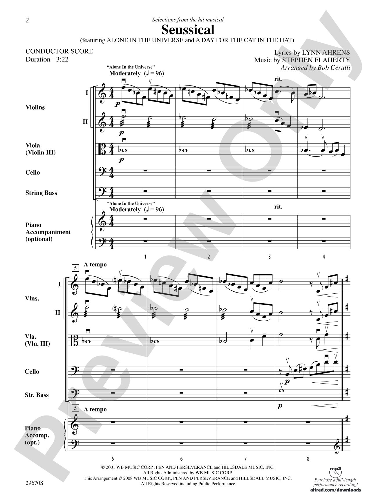Seussical the Musical, Selections from: Score