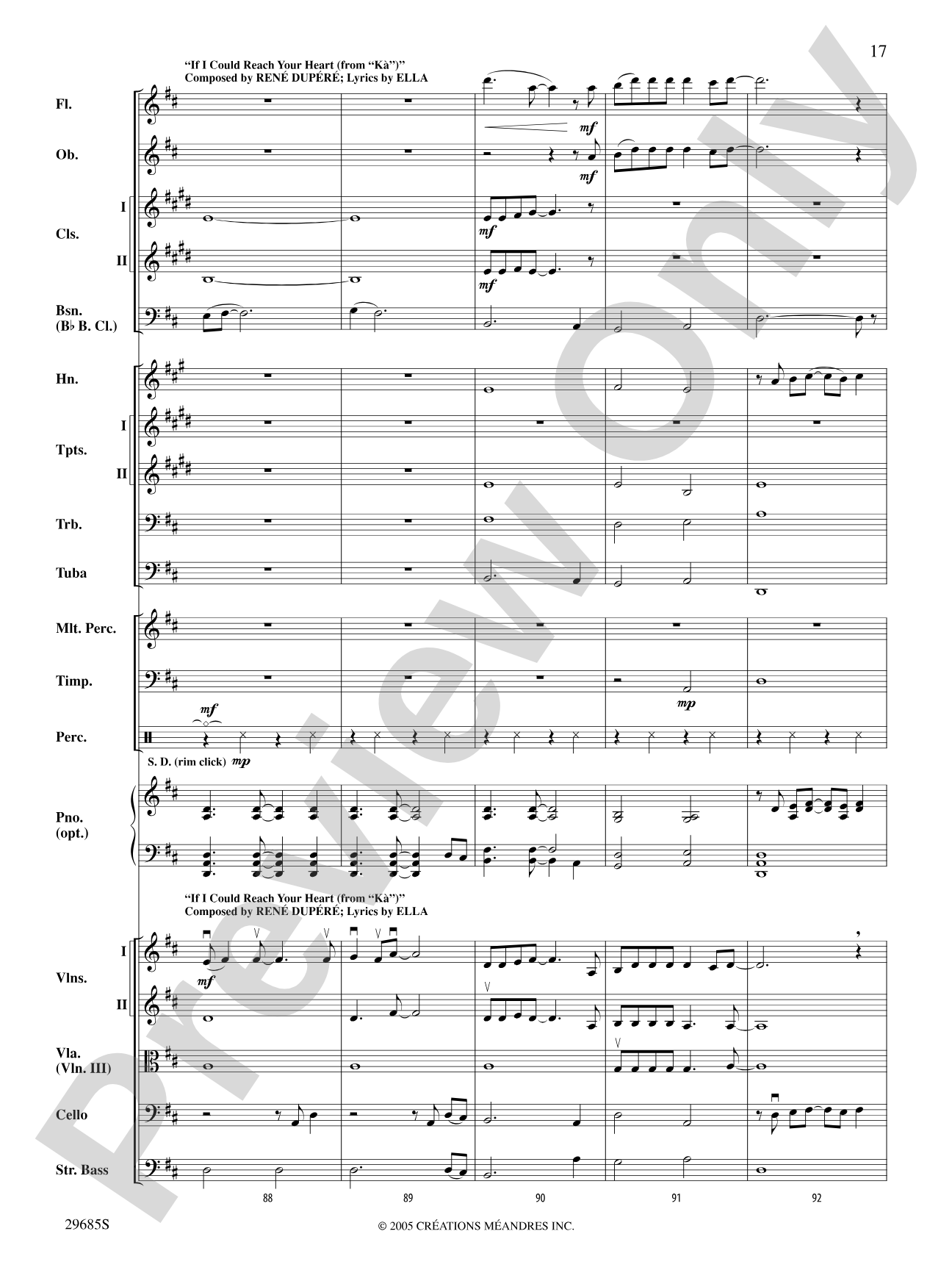Cirque du Soleil Celebration: Full Orchestra Conductor Score & Parts