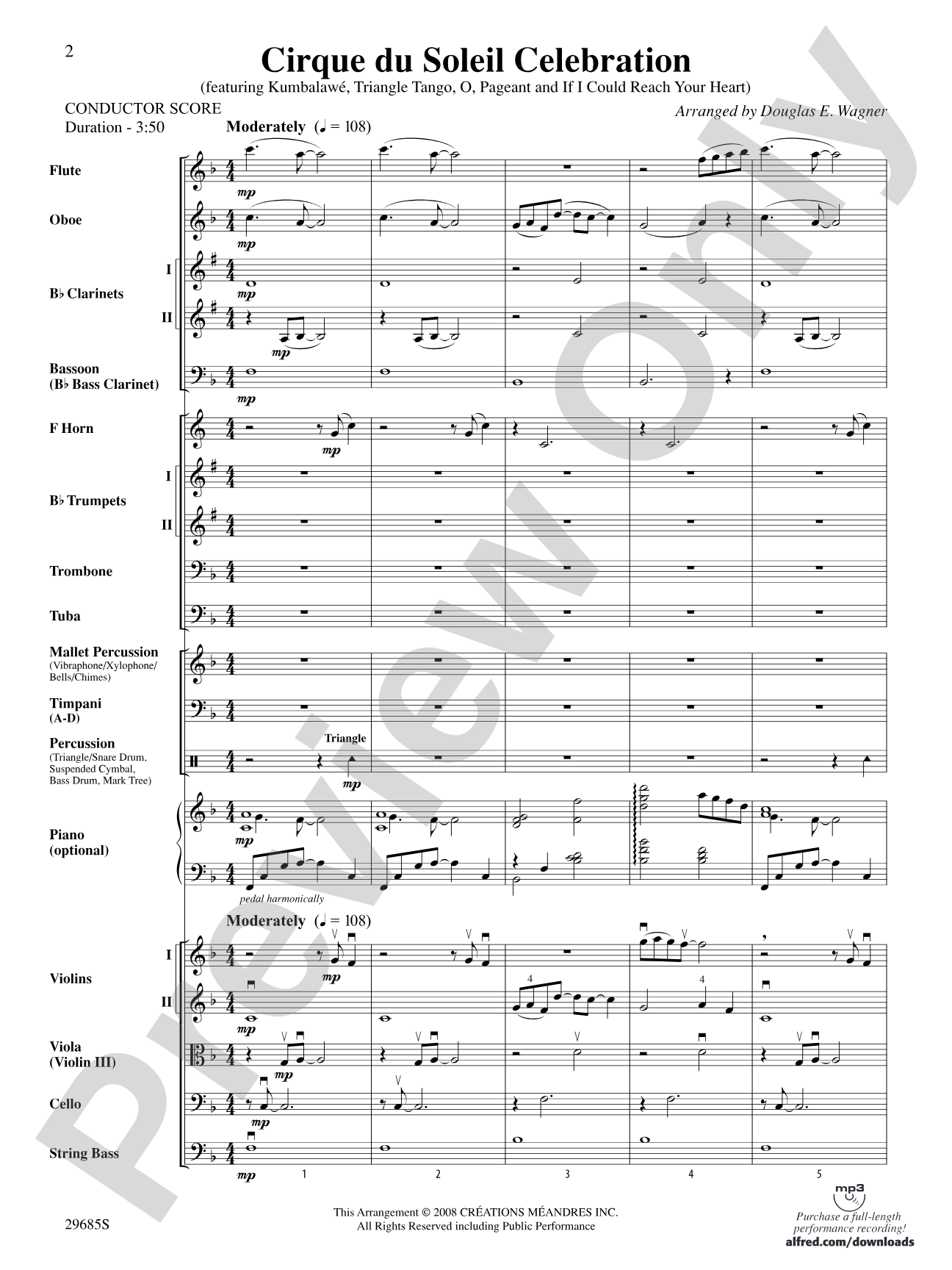Cirque du Soleil Celebration: Full Orchestra Conductor Score & Parts