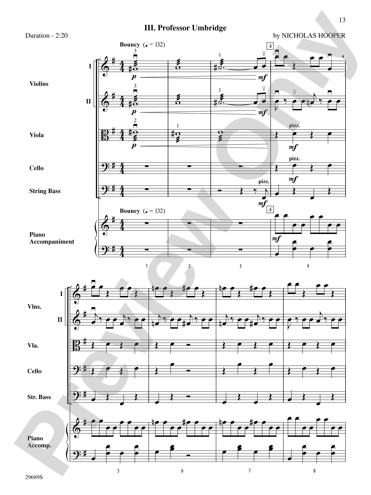 Harry Potter and the Order of the Phoenix, String Suite from: String Orchestra Conductor Score & Parts