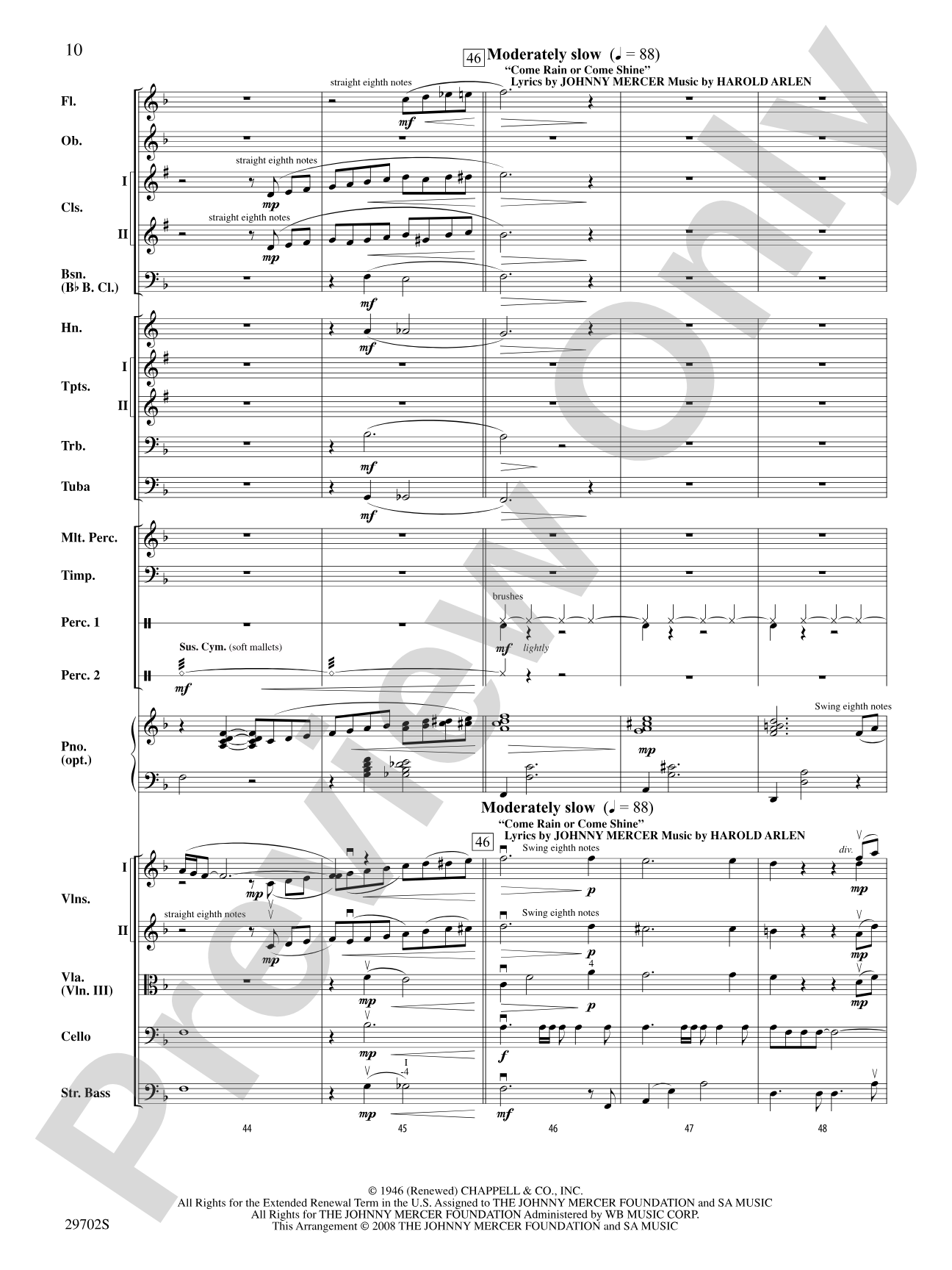 Rain: Full Orchestra Conductor Score & Parts