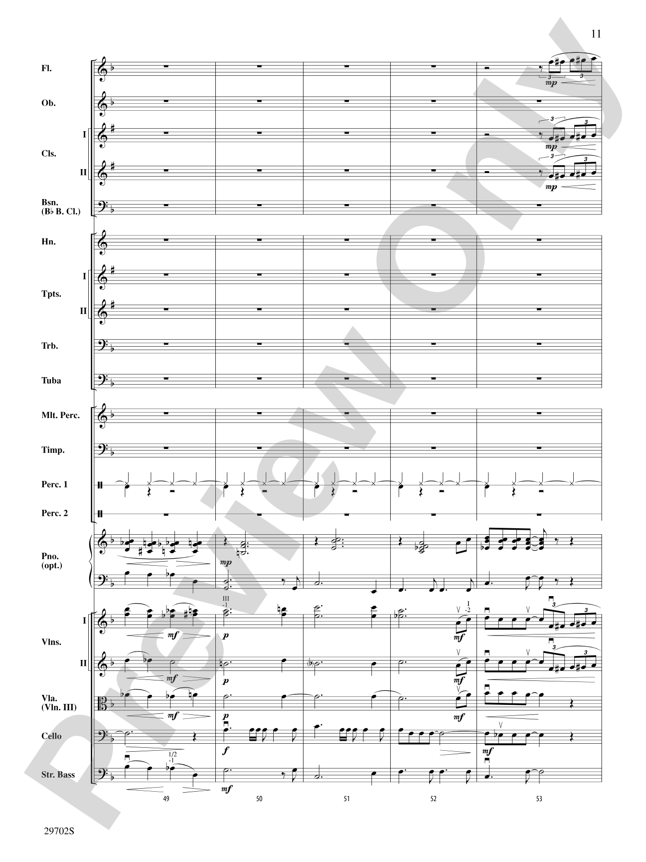 Rain: Full Orchestra Conductor Score & Parts