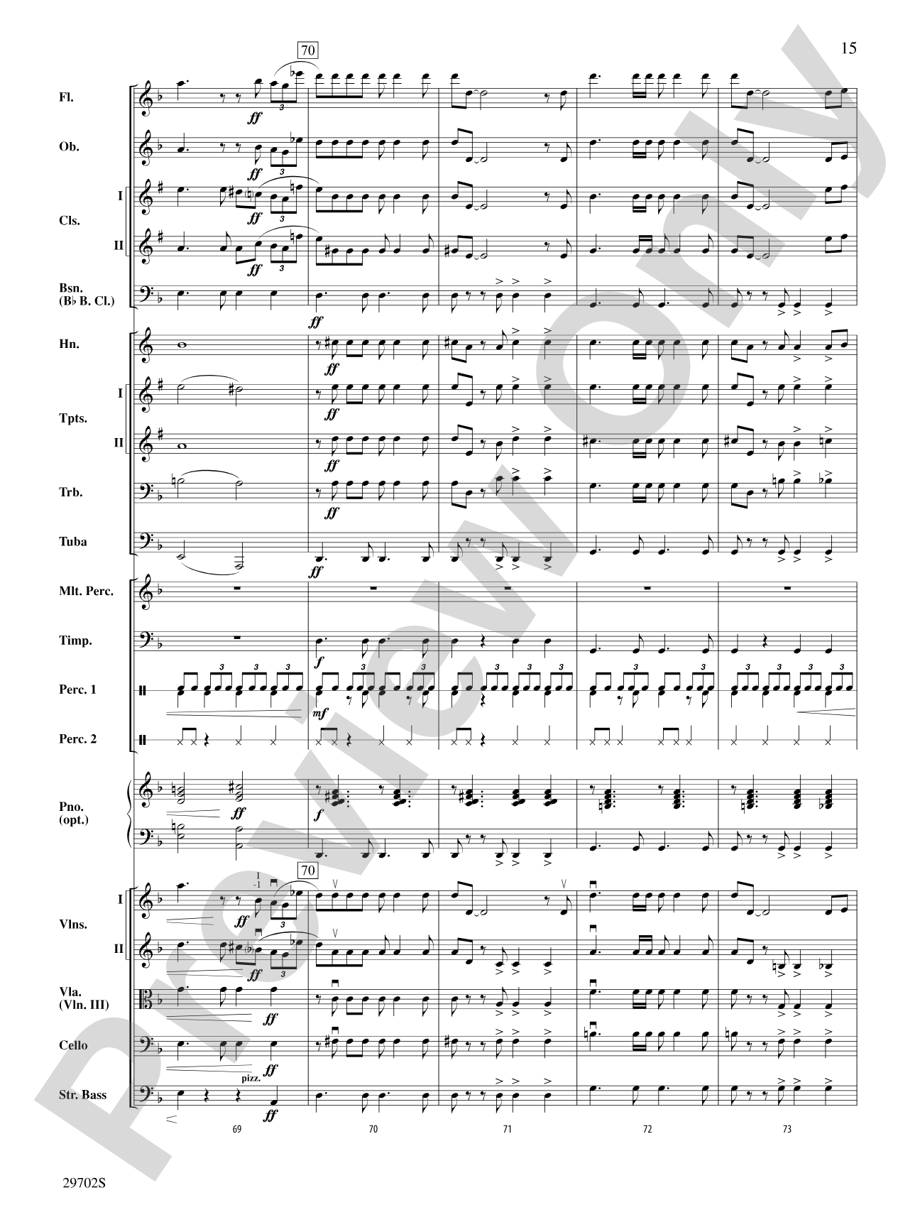 Rain: Full Orchestra Conductor Score & Parts