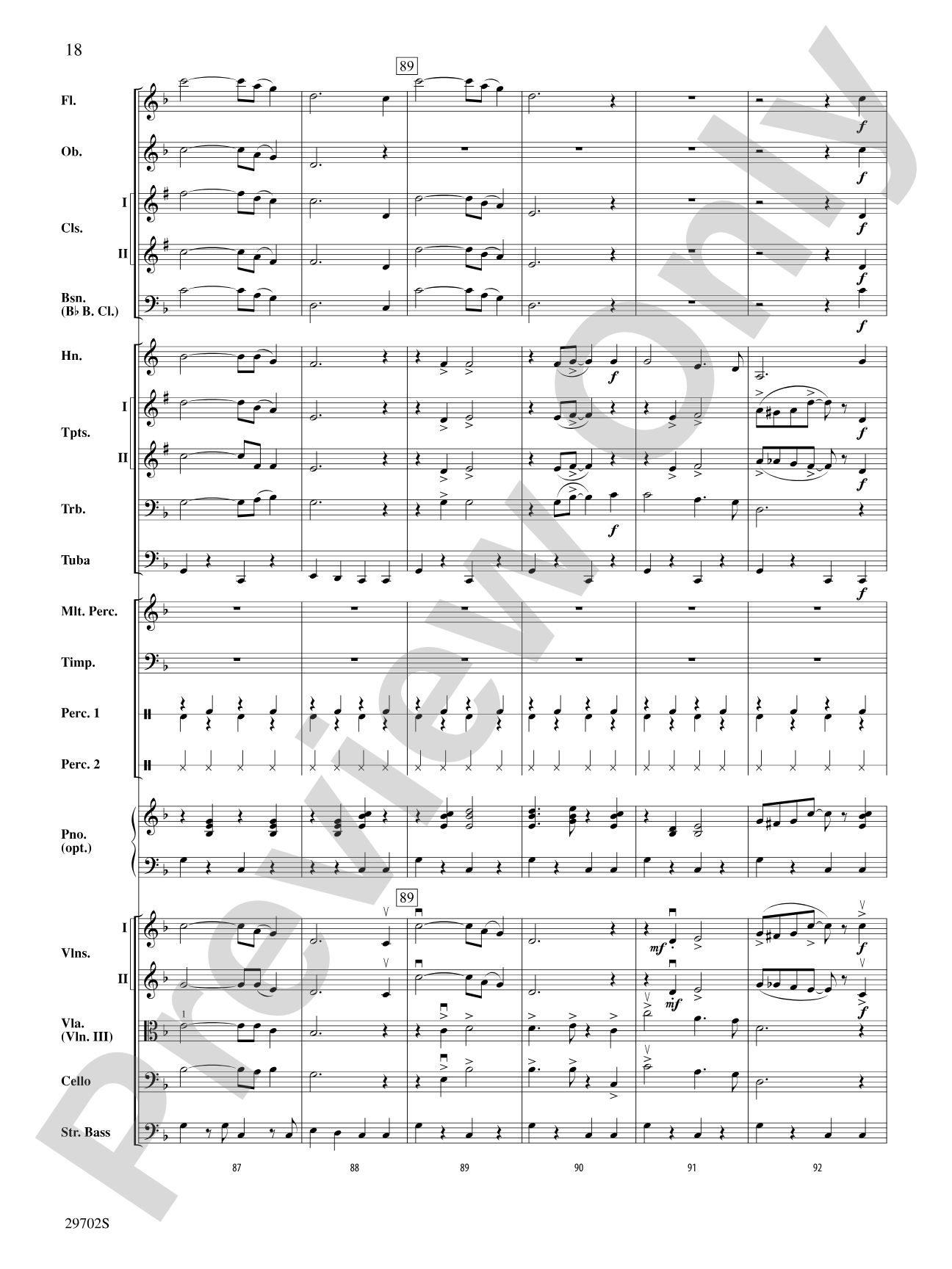 Rain: Full Orchestra Conductor Score & Parts