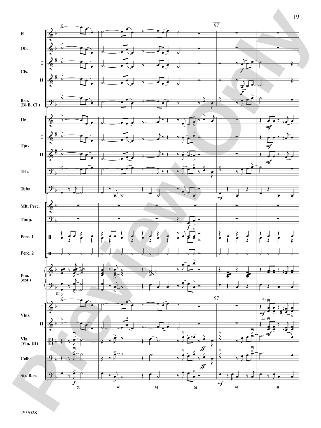 Rain: Full Orchestra Conductor Score & Parts