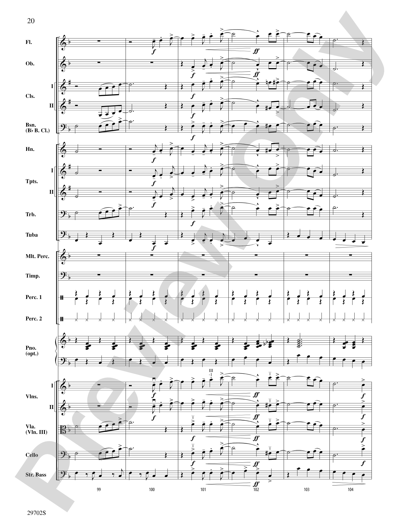 Rain: Full Orchestra Conductor Score & Parts