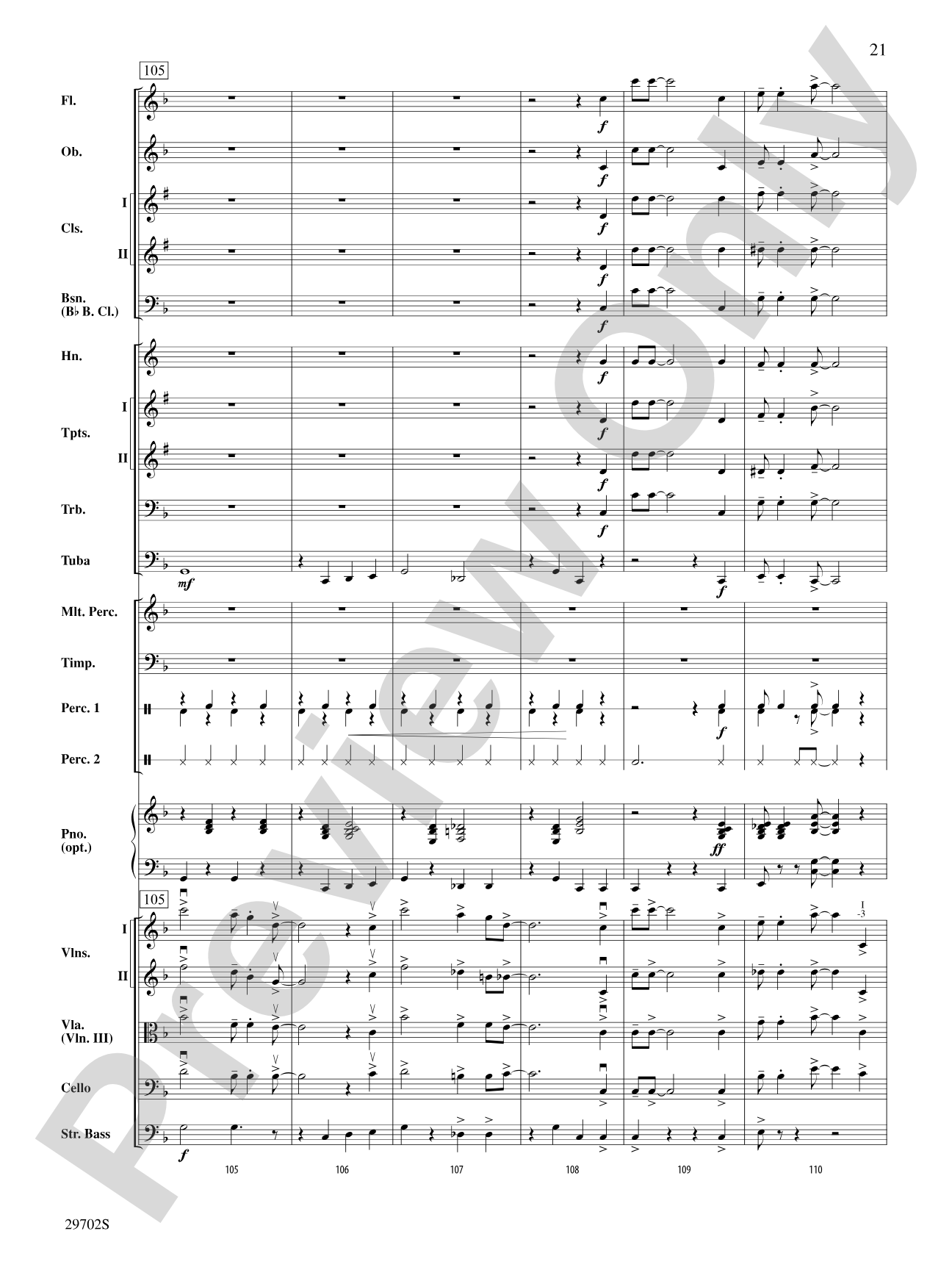 Rain: Full Orchestra Conductor Score & Parts
