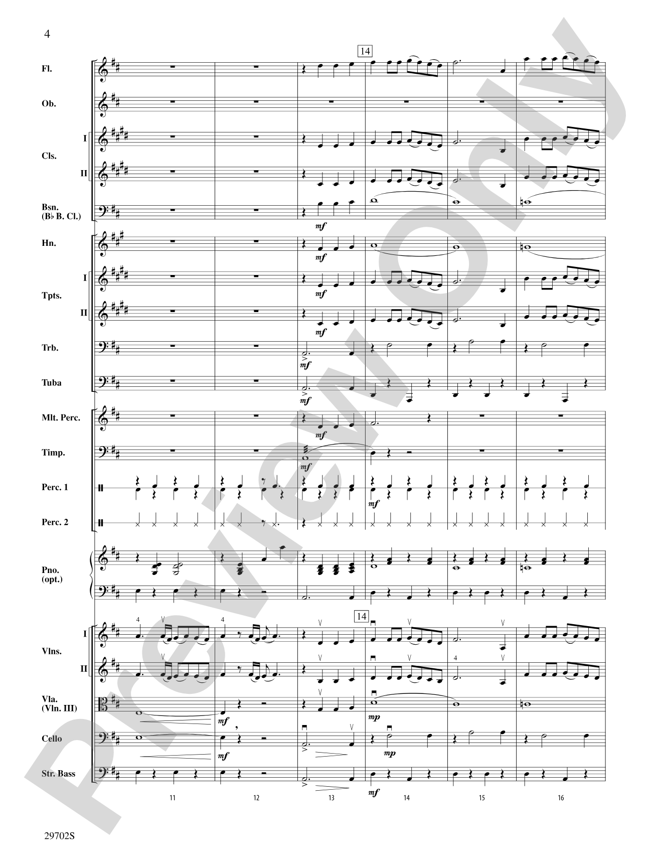 Rain: Full Orchestra Conductor Score & Parts