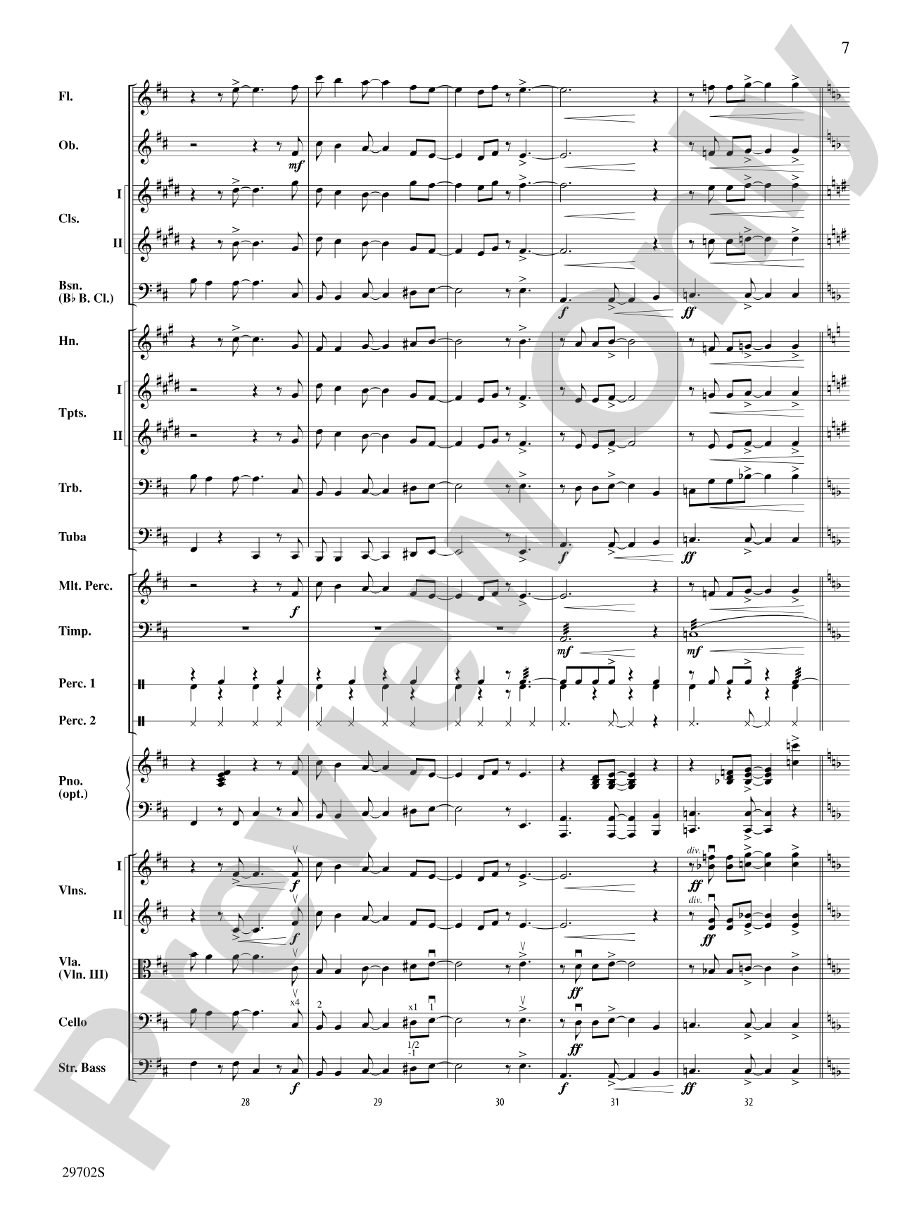 Rain: Full Orchestra Conductor Score & Parts