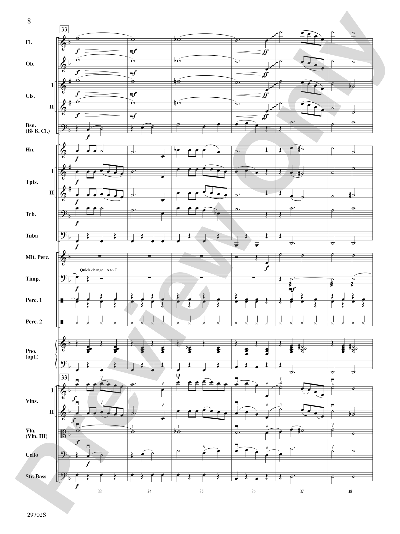 Rain: Full Orchestra Conductor Score & Parts