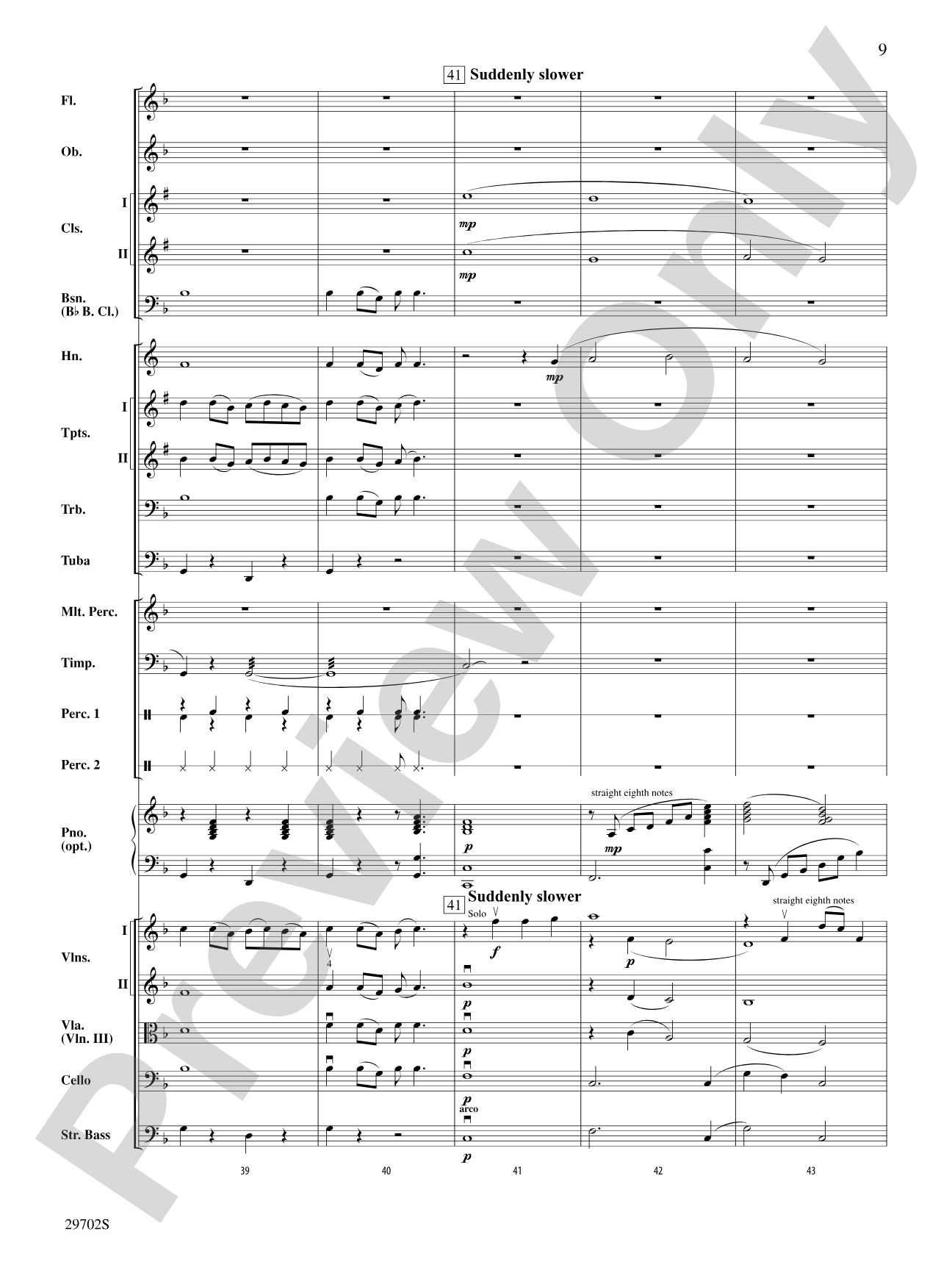 Rain: Full Orchestra Conductor Score & Parts
