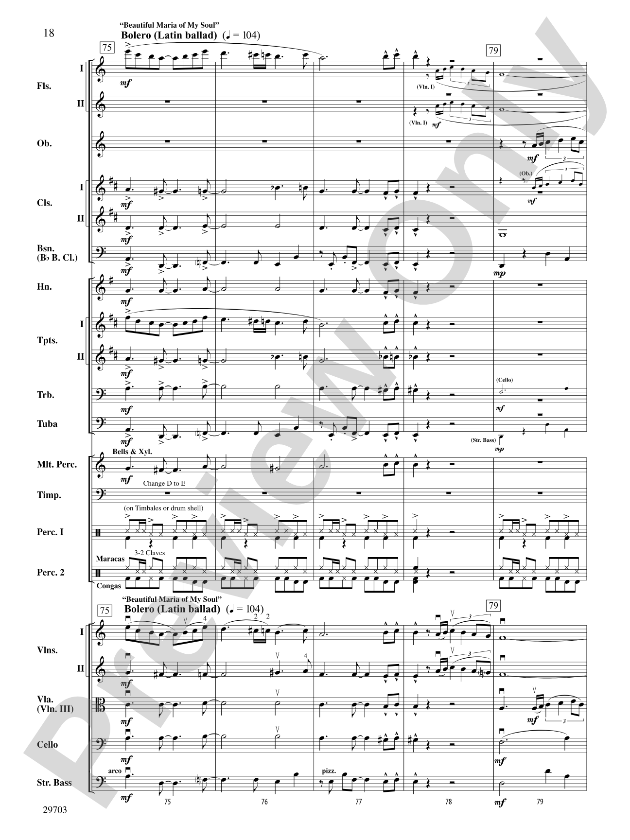 Fiesta Tropicale: Full Orchestra Conductor Score & Parts