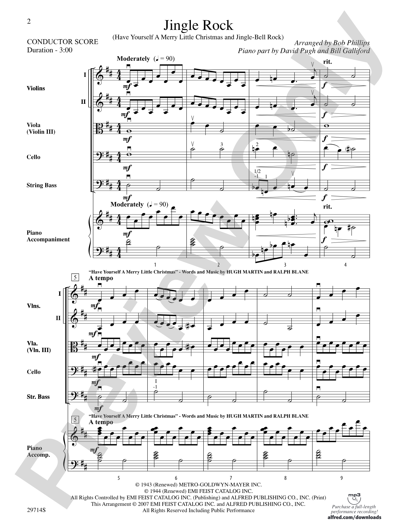 Jingle Rock: String Orchestra Conductor Score & Parts