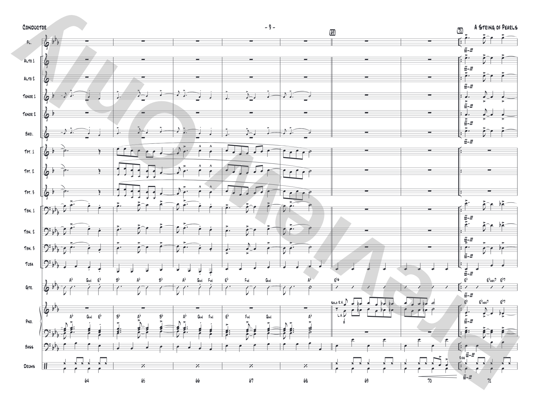String of Pearls: Jazz Ensemble Conductor Score & Parts