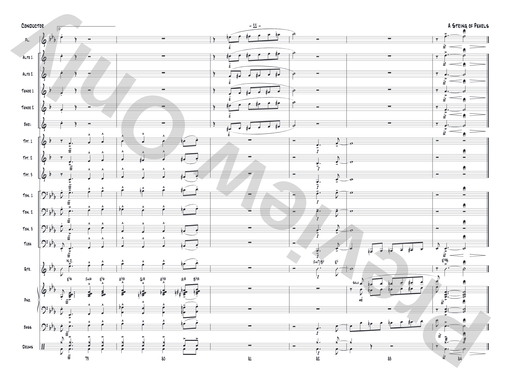 String of Pearls: Jazz Ensemble Conductor Score & Parts